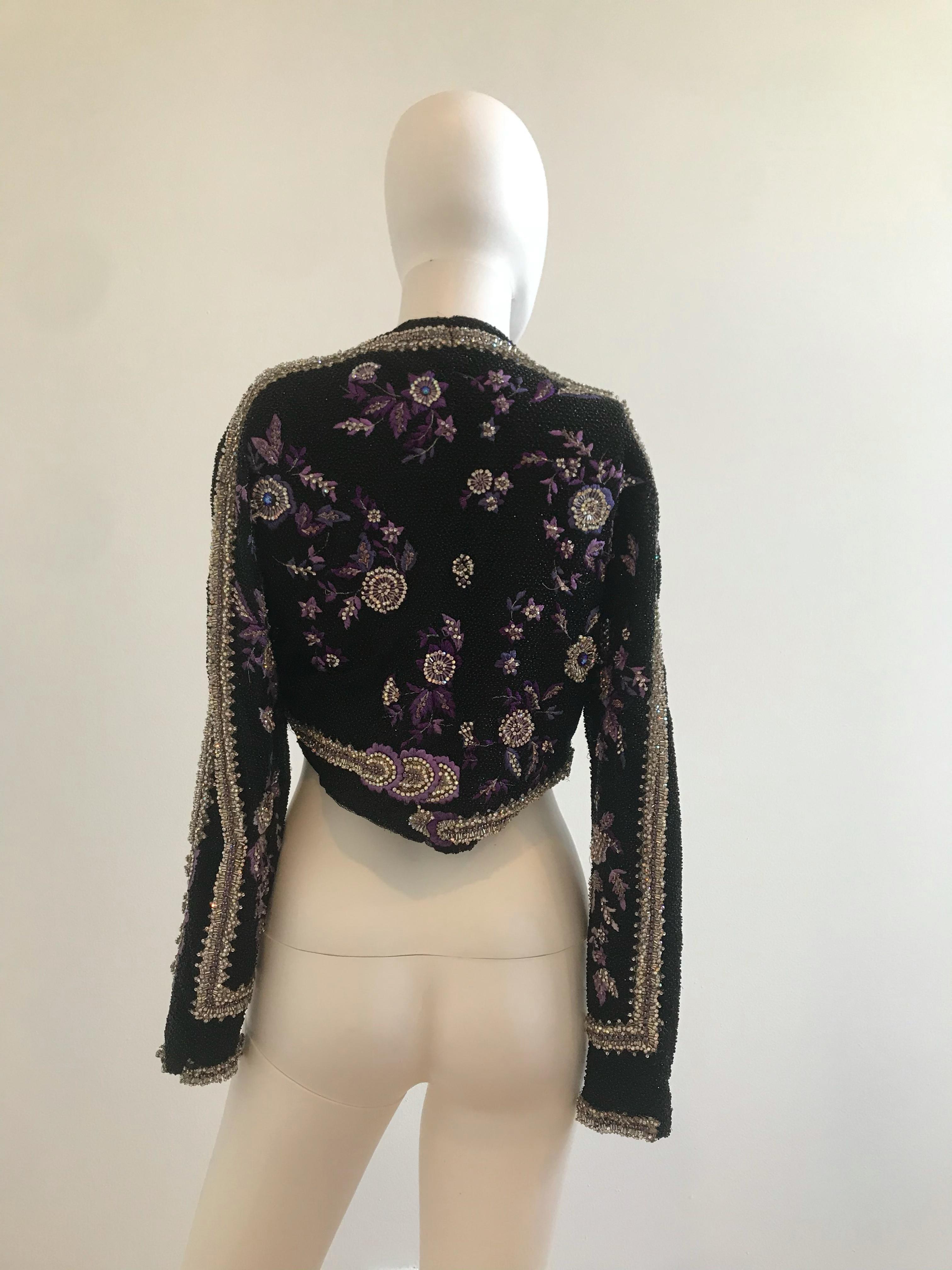 Gianni Versace Couture Crystal Beaded and Embellished Cropped Bolero For Sale 4