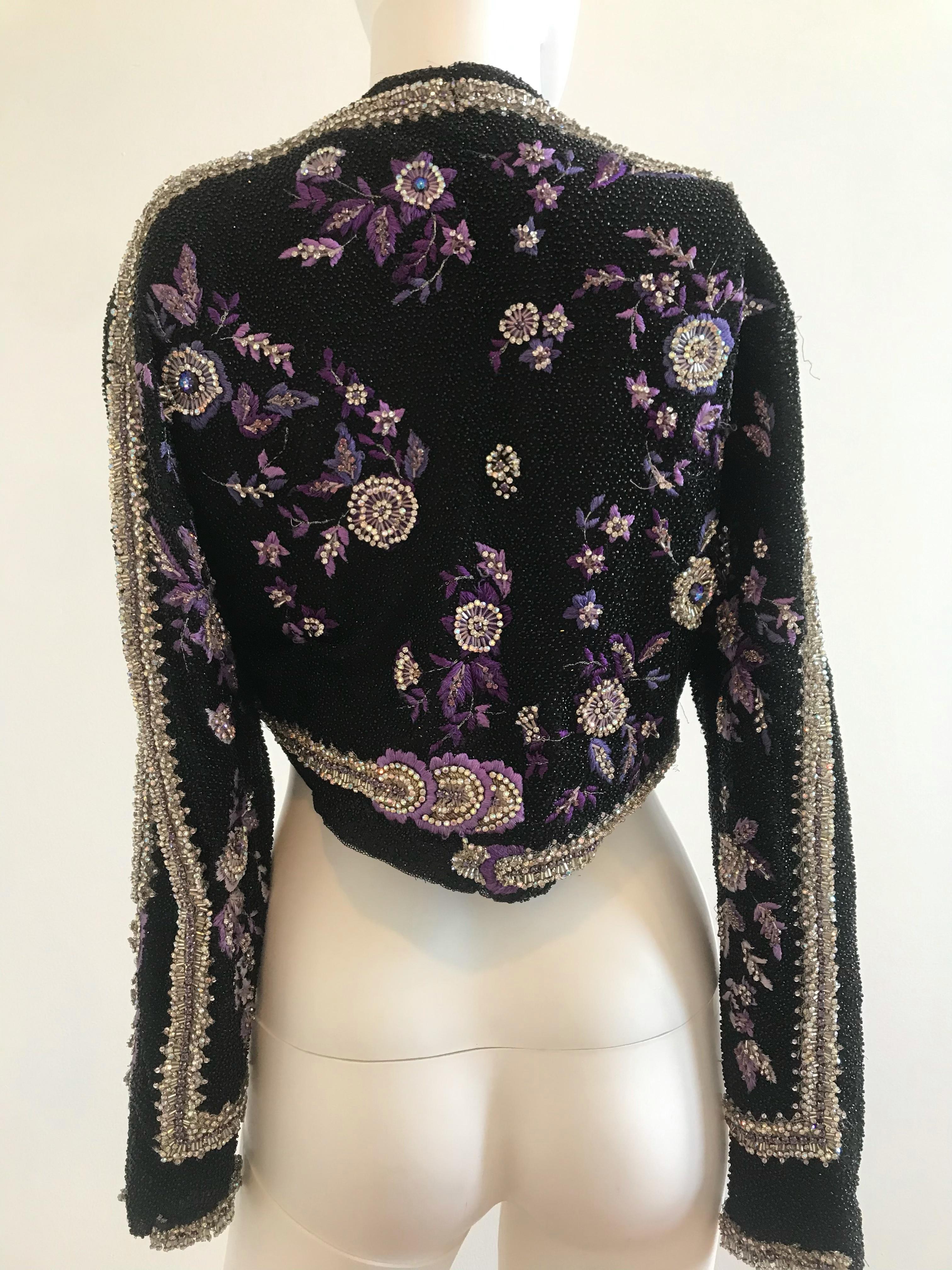 Gianni Versace Couture Crystal Beaded and Embellished Cropped Bolero For Sale 7