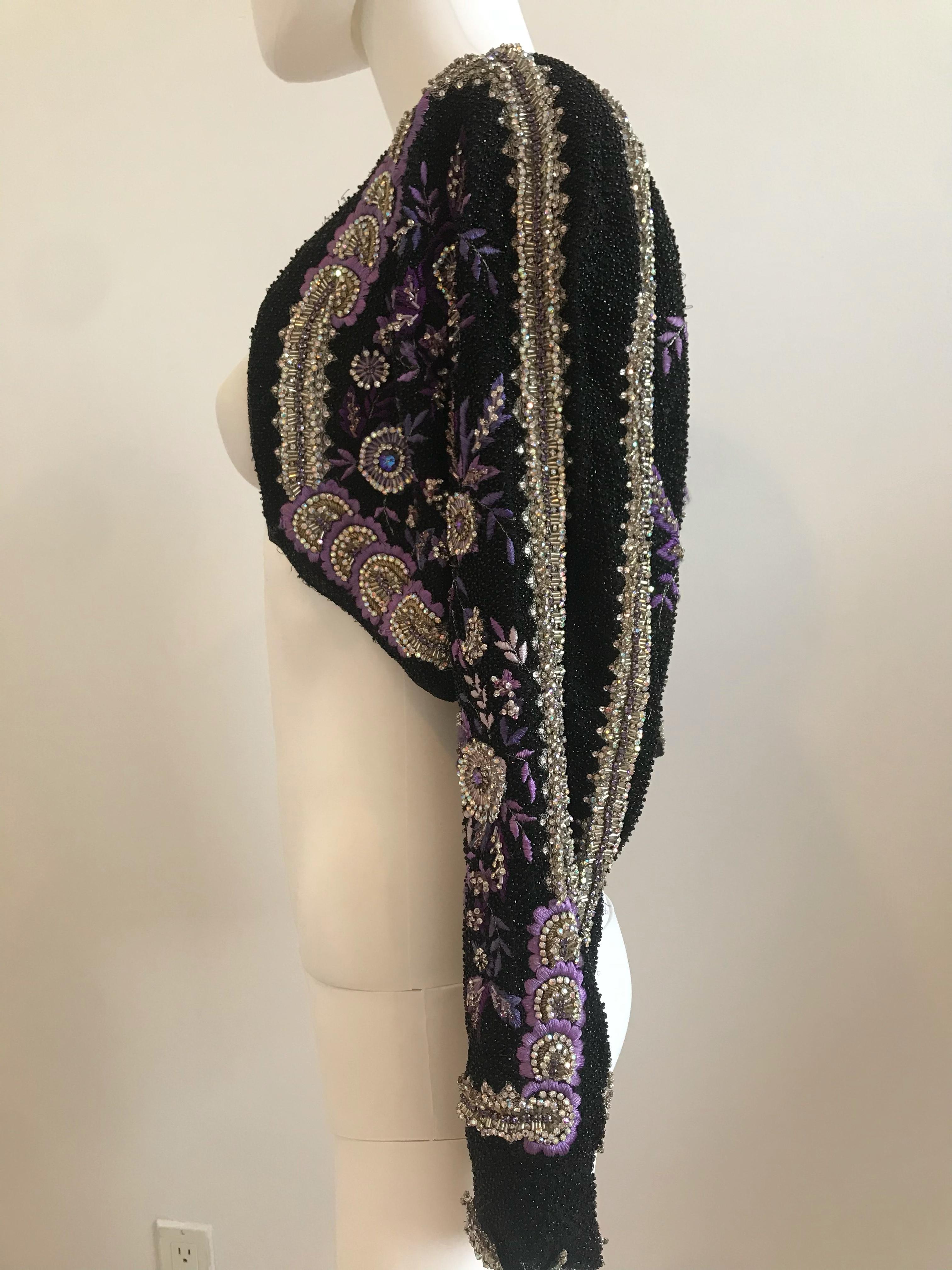 Gianni Versace Couture Crystal Beaded and Embellished Cropped Bolero For Sale 10