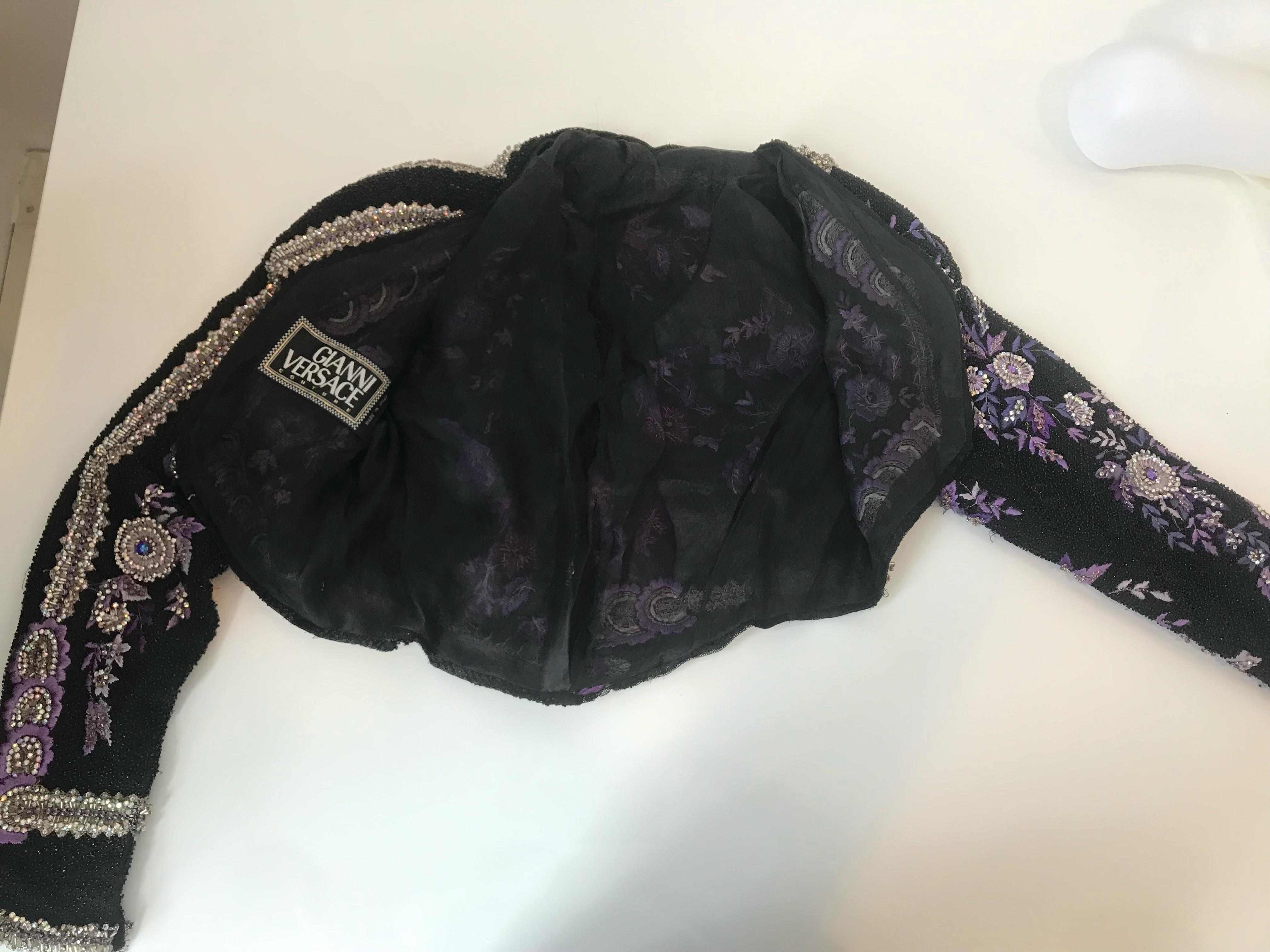 Gianni Versace Couture Crystal Beaded and Embellished Cropped Bolero In Good Condition For Sale In Brooklyn, NY
