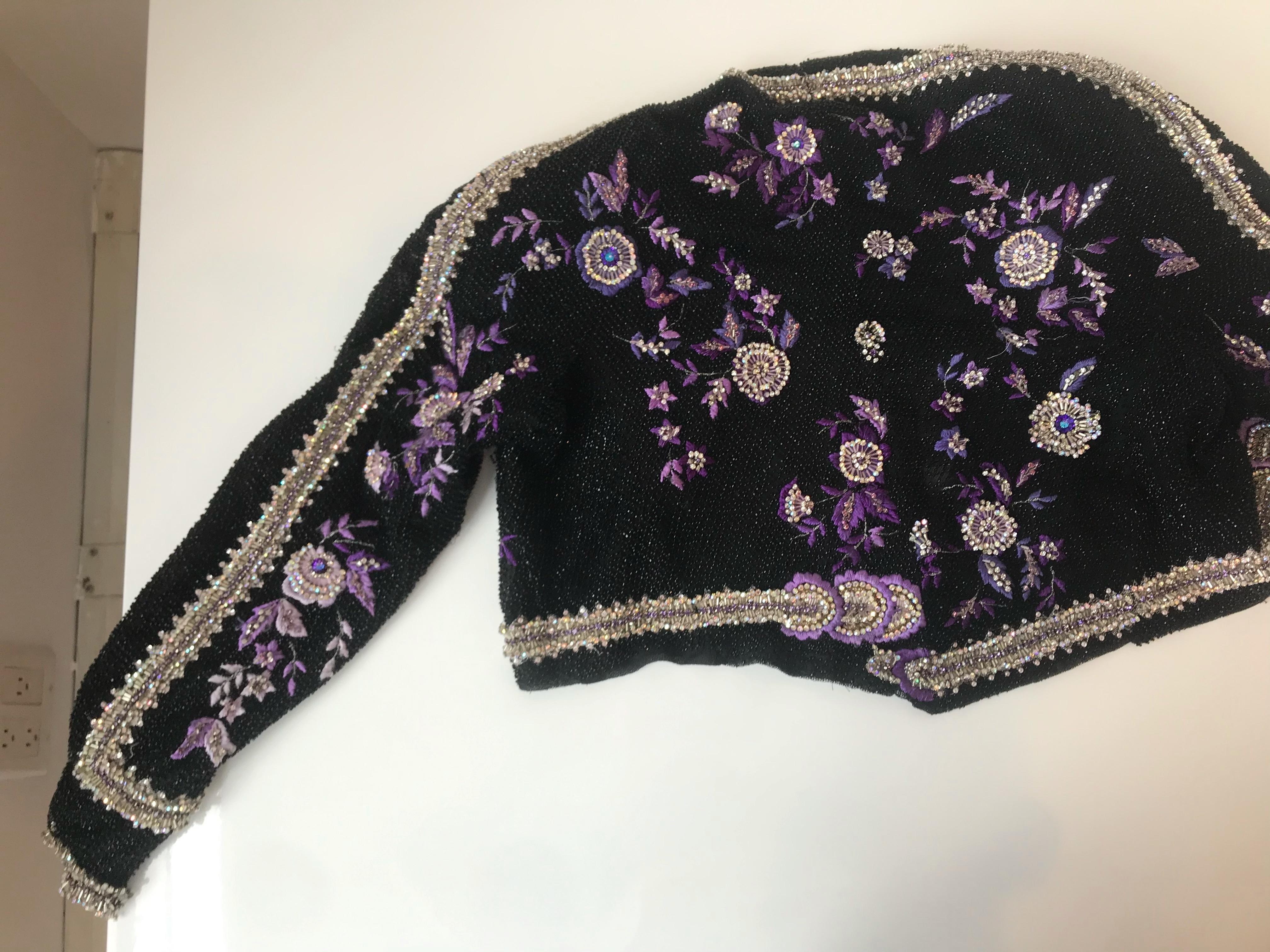 Gianni Versace Couture Crystal Beaded and Embellished Cropped Bolero For Sale 2