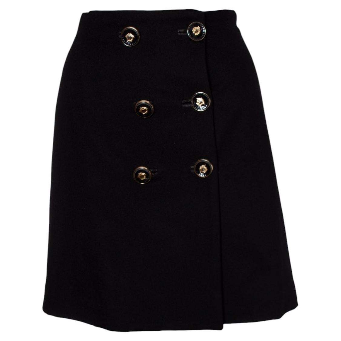 Gianni Versace Couture, Double buttoned wool skirt For Sale