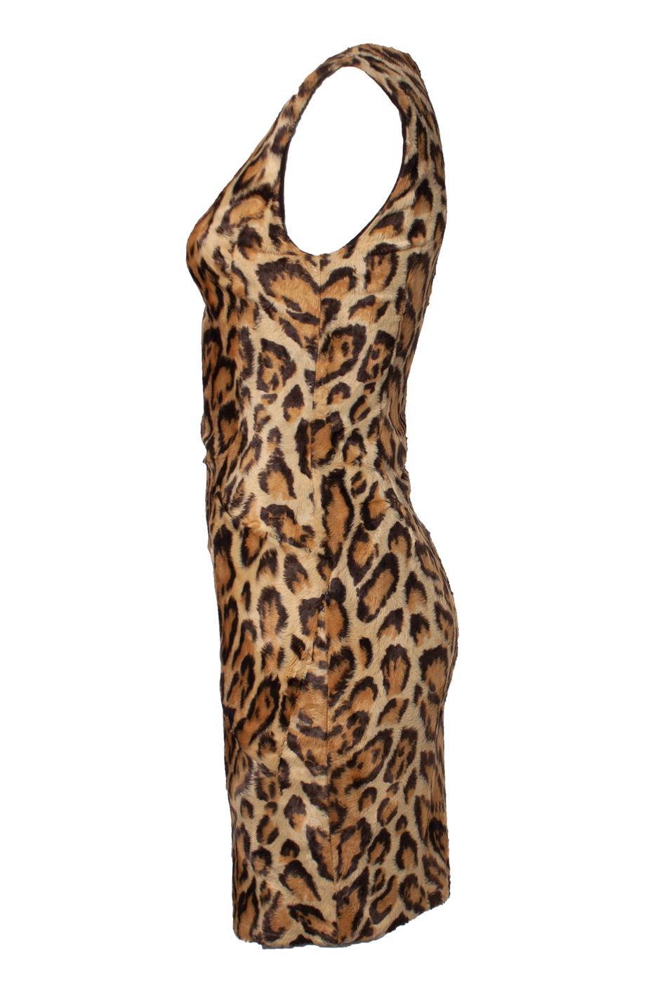 Gianni Versace Couture, dress in leopard print In Excellent Condition For Sale In AMSTERDAM, NL