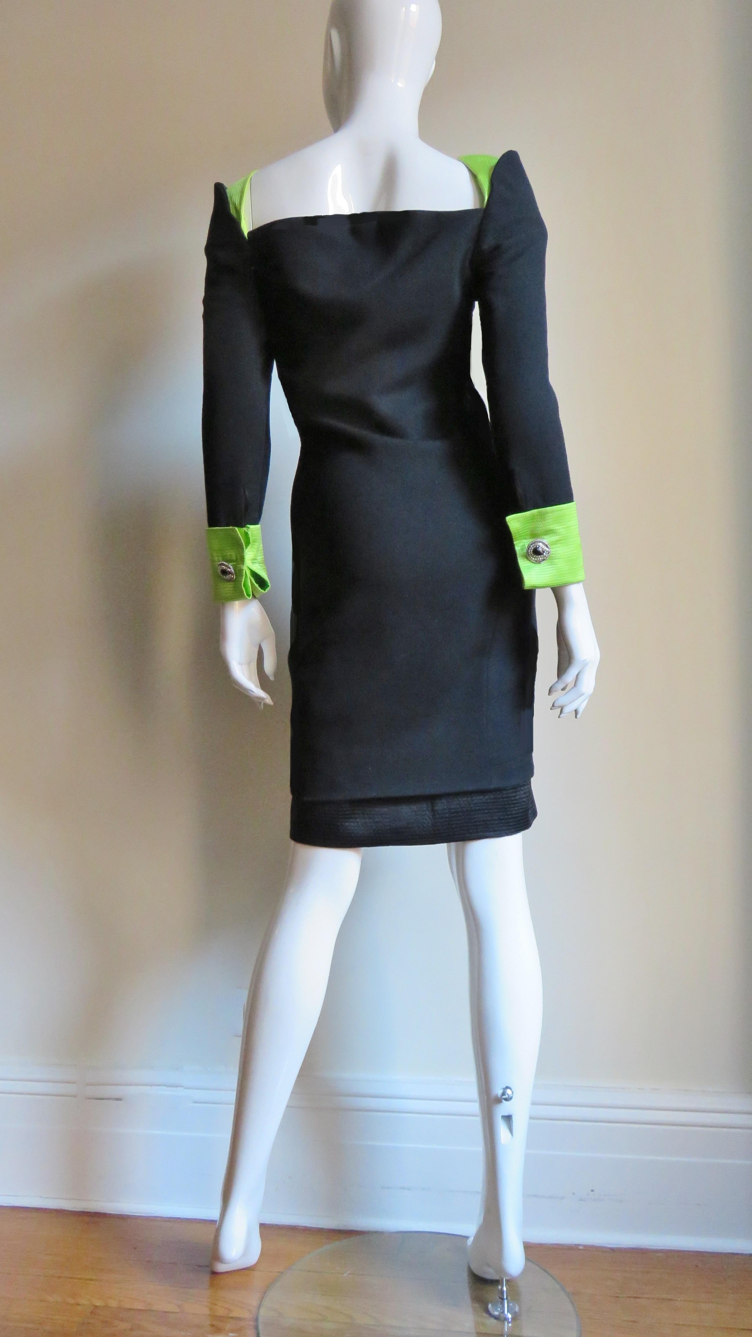 Gianni Versace Color Block Dress 1980s For Sale 7