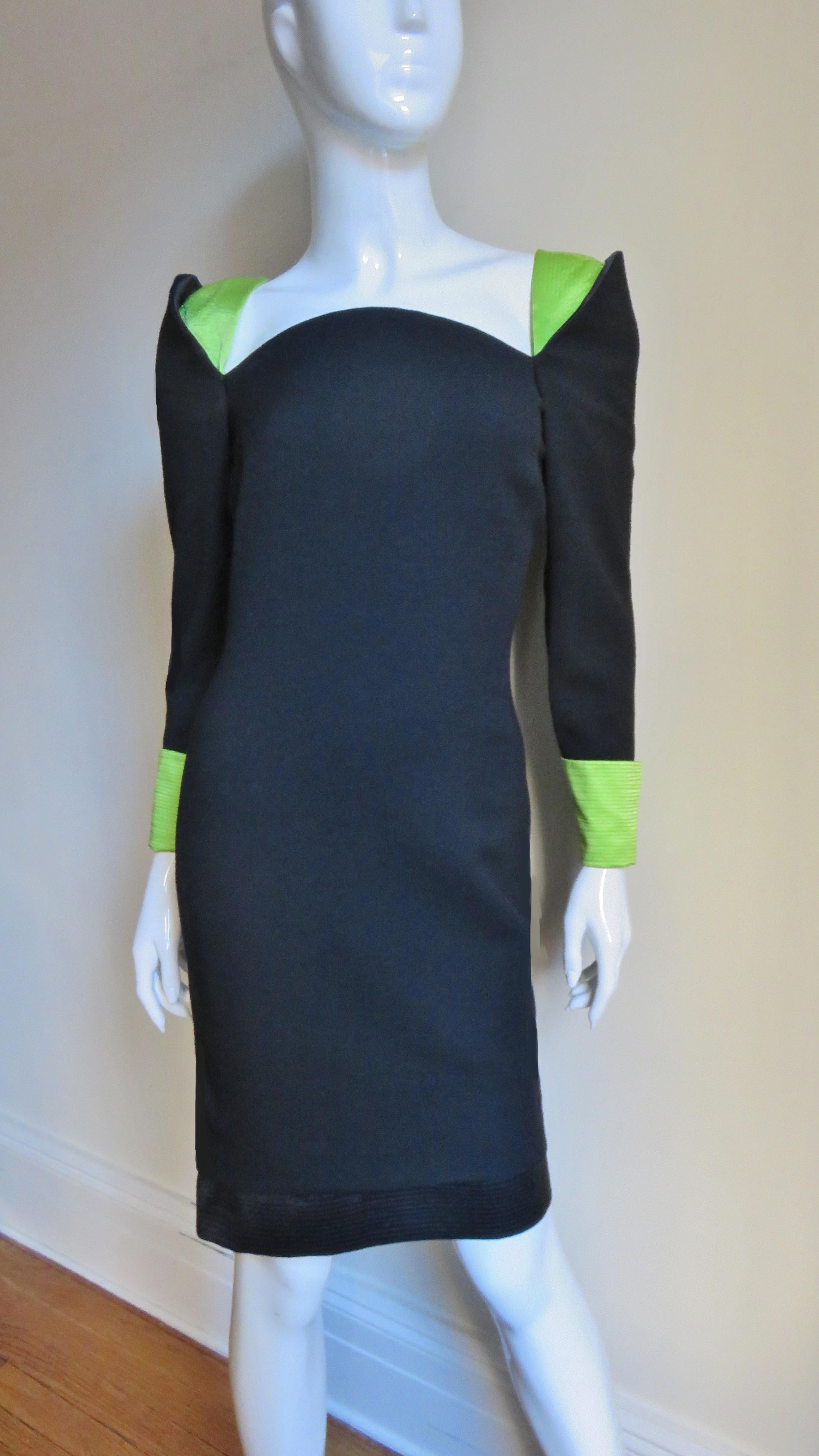 Gianni Versace Color Block Dress 1980s For Sale 2