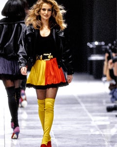 Gianni Versace Couture F/W 1991 Multicolor Pleated Skirt