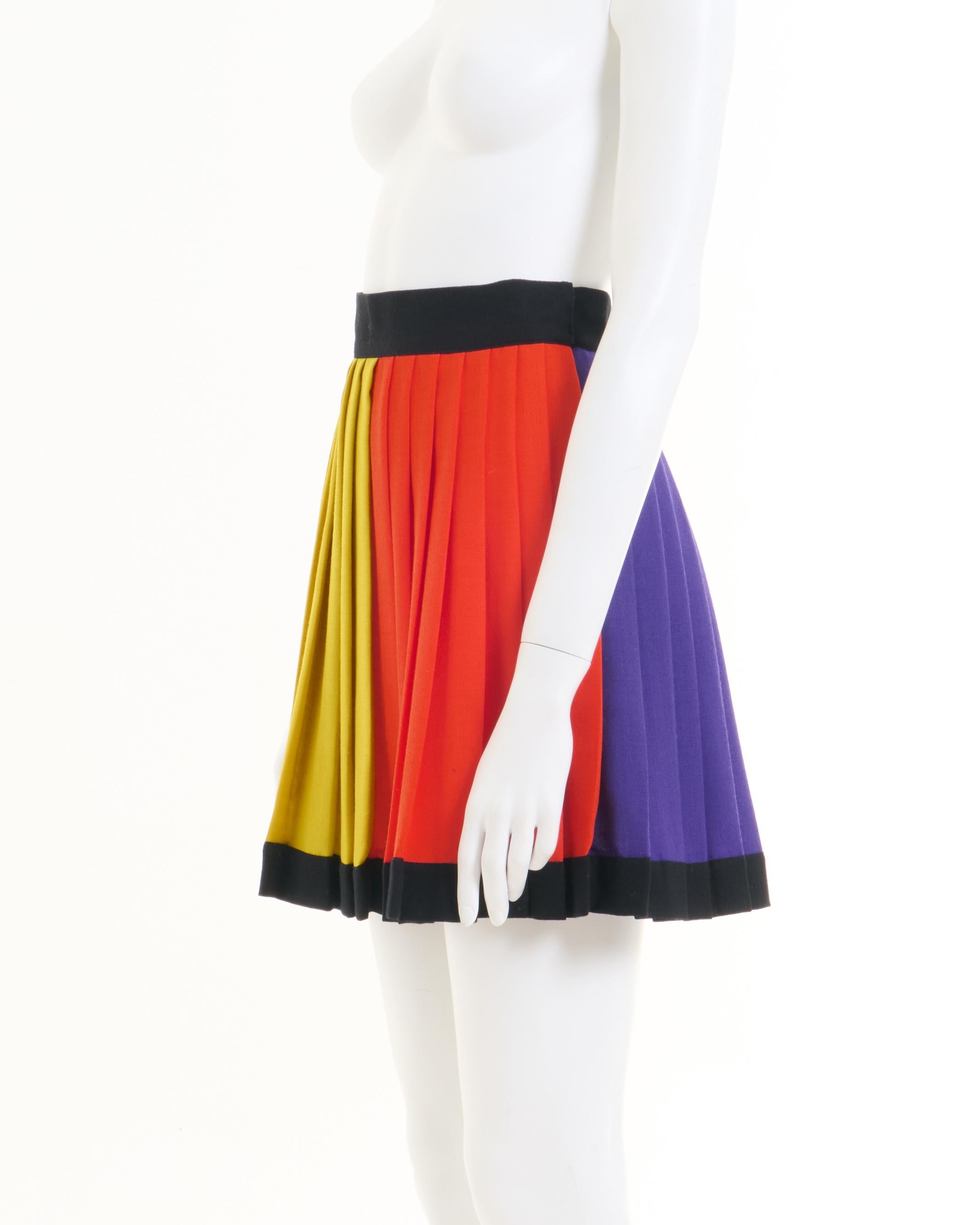 Gianni Versace Couture F/W 1991 Multicolor Pleated Skirt In Good Condition For Sale In Milano, IT