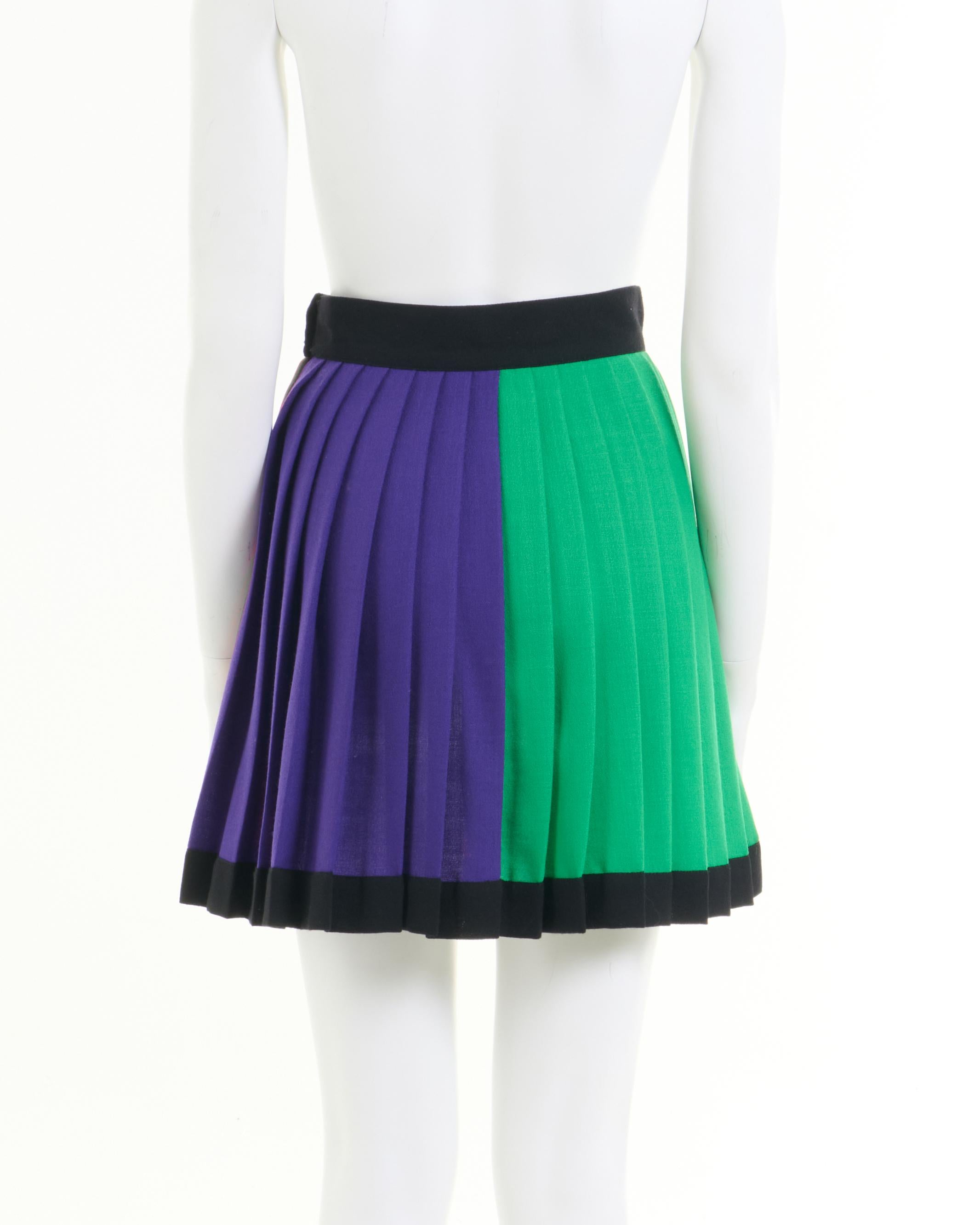 Women's Gianni Versace Couture F/W 1991 Multicolor Pleated Skirt For Sale