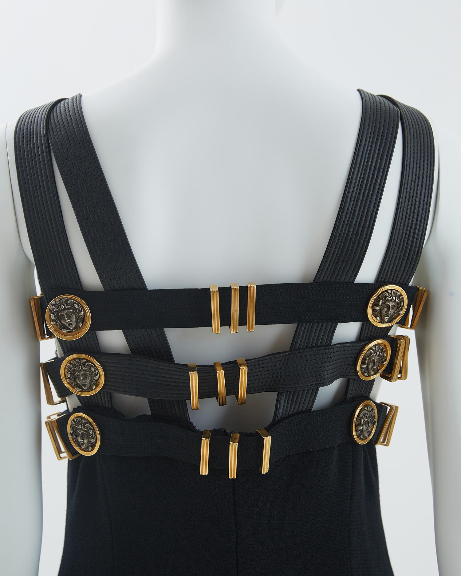 Gianni Versace Couture F/W 1992 Black Bondage evening dress 11