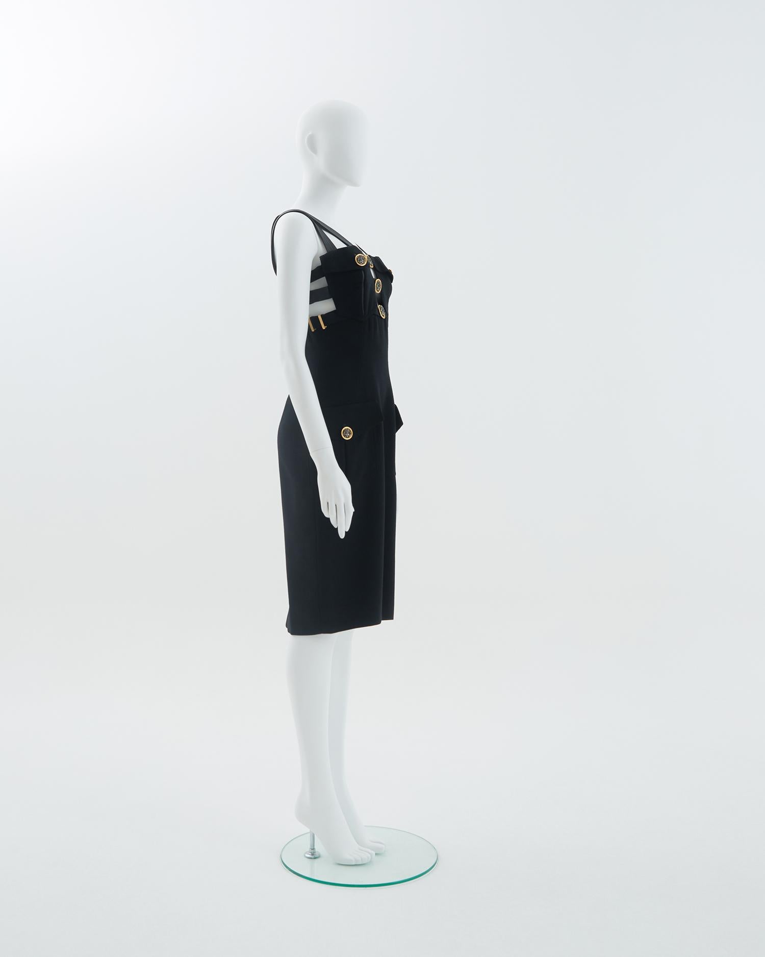 Gianni Versace Couture F/W 1992 Black Bondage evening dress 1