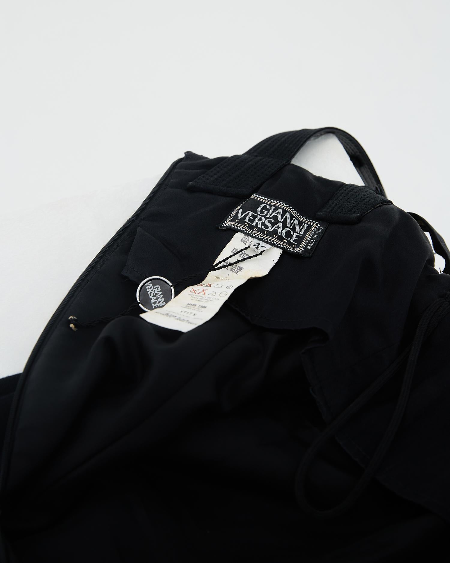 Gianni Versace Couture F/W 1992 Black Bondage evening dress 3