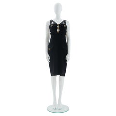 Vintage Gianni Versace Couture F/W 1992 Black Bondage evening dress