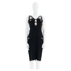 Vintage Gianni Versace Couture F/W 1992 Black Bondage evening dress
