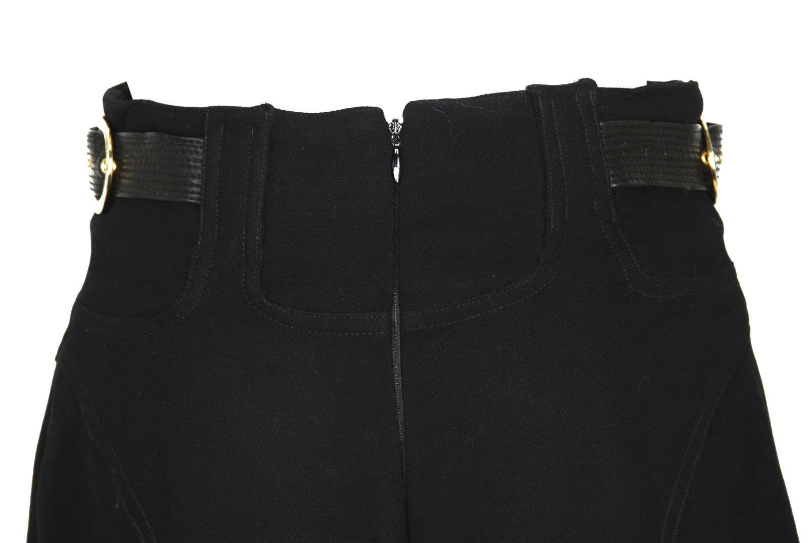 Women's Gianni Versace Couture F/W 1992 Black Wool Bondage Pants It.42  For Sale