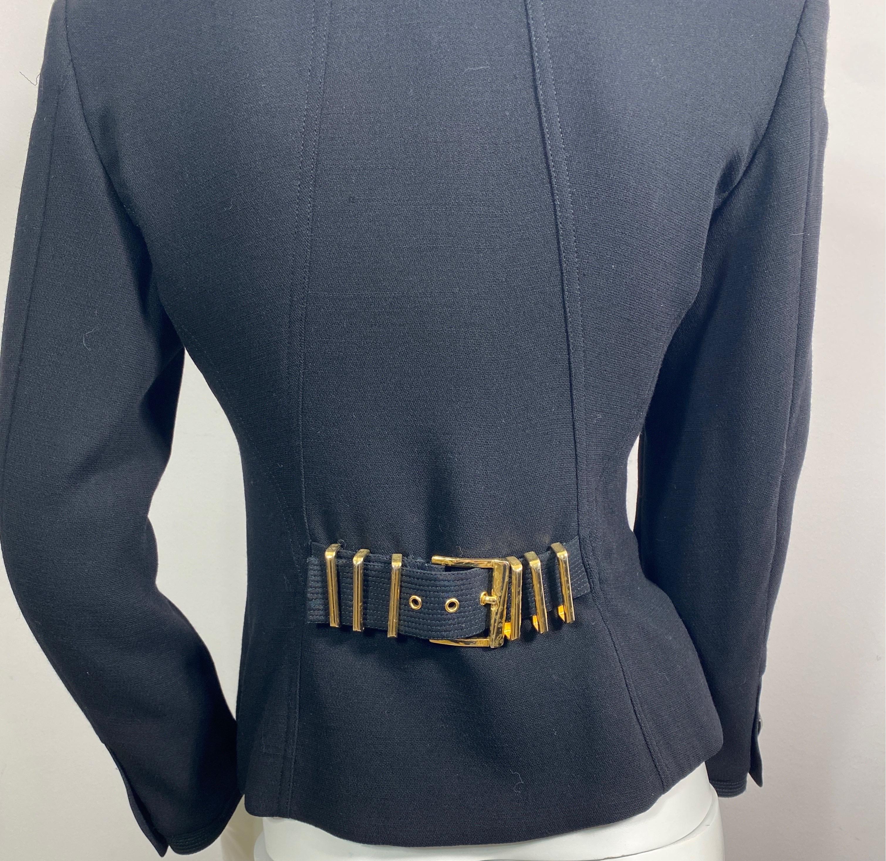 Gianni Versace Couture F/W 1992 Runway S&M Bondage Black Jacket-Size 6 For Sale 6