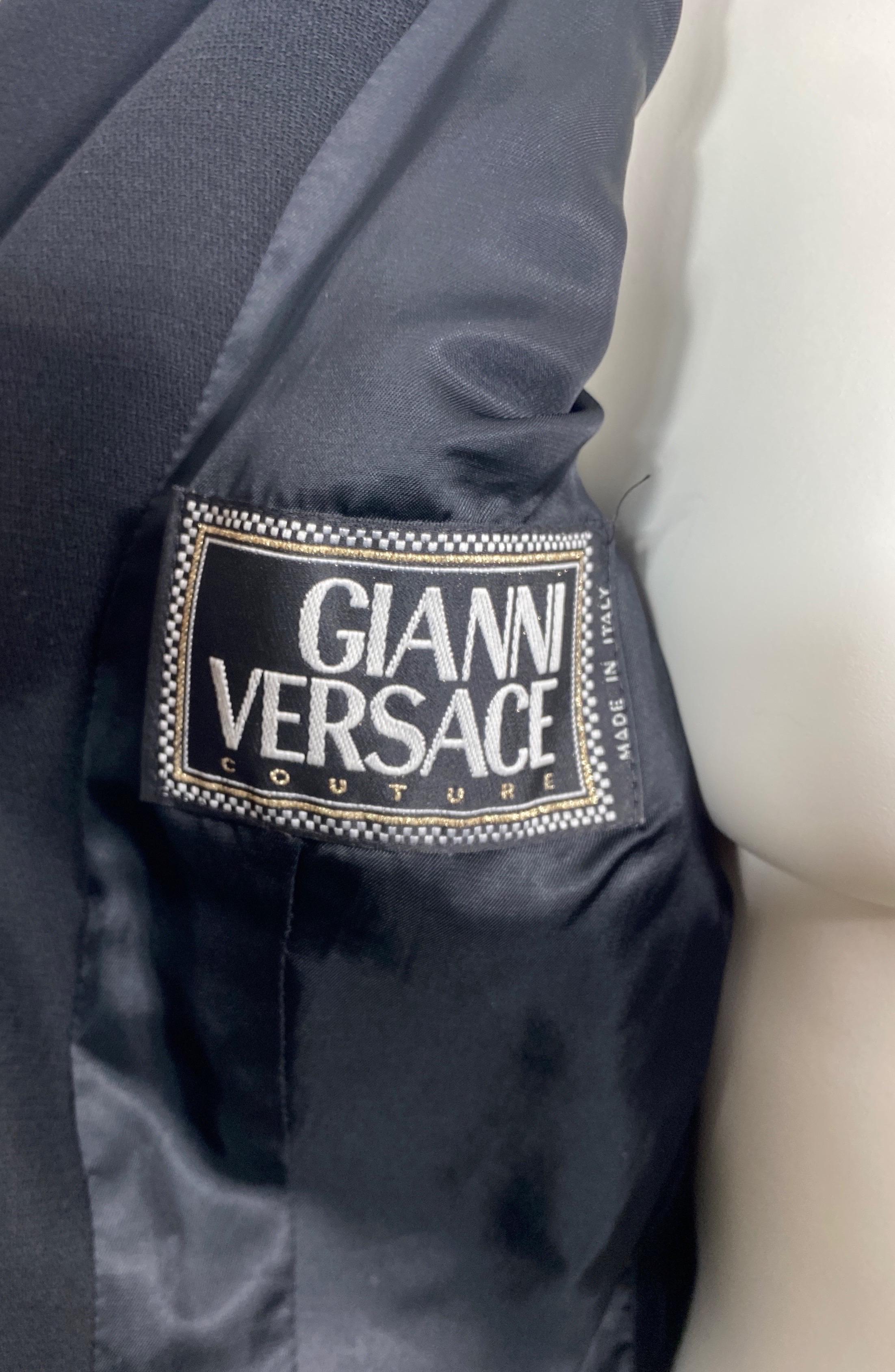 Gianni Versace Couture F/W 1992 Runway S&M Bondage Black Jacket-Size 6 For Sale 8