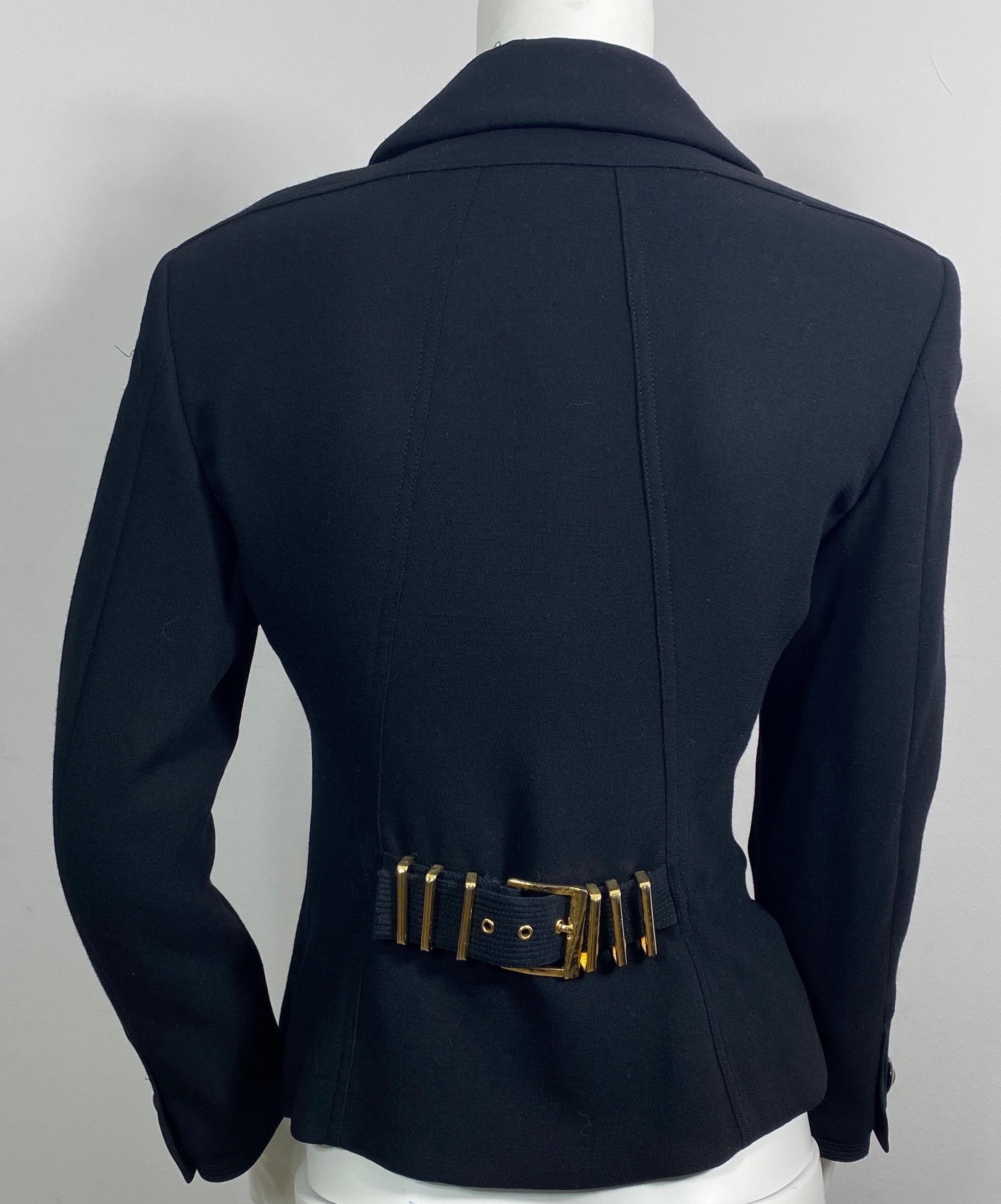 Gianni Versace Couture F/W 1992 Runway S&M Bondage Black Jacket-Size 6 For Sale 5