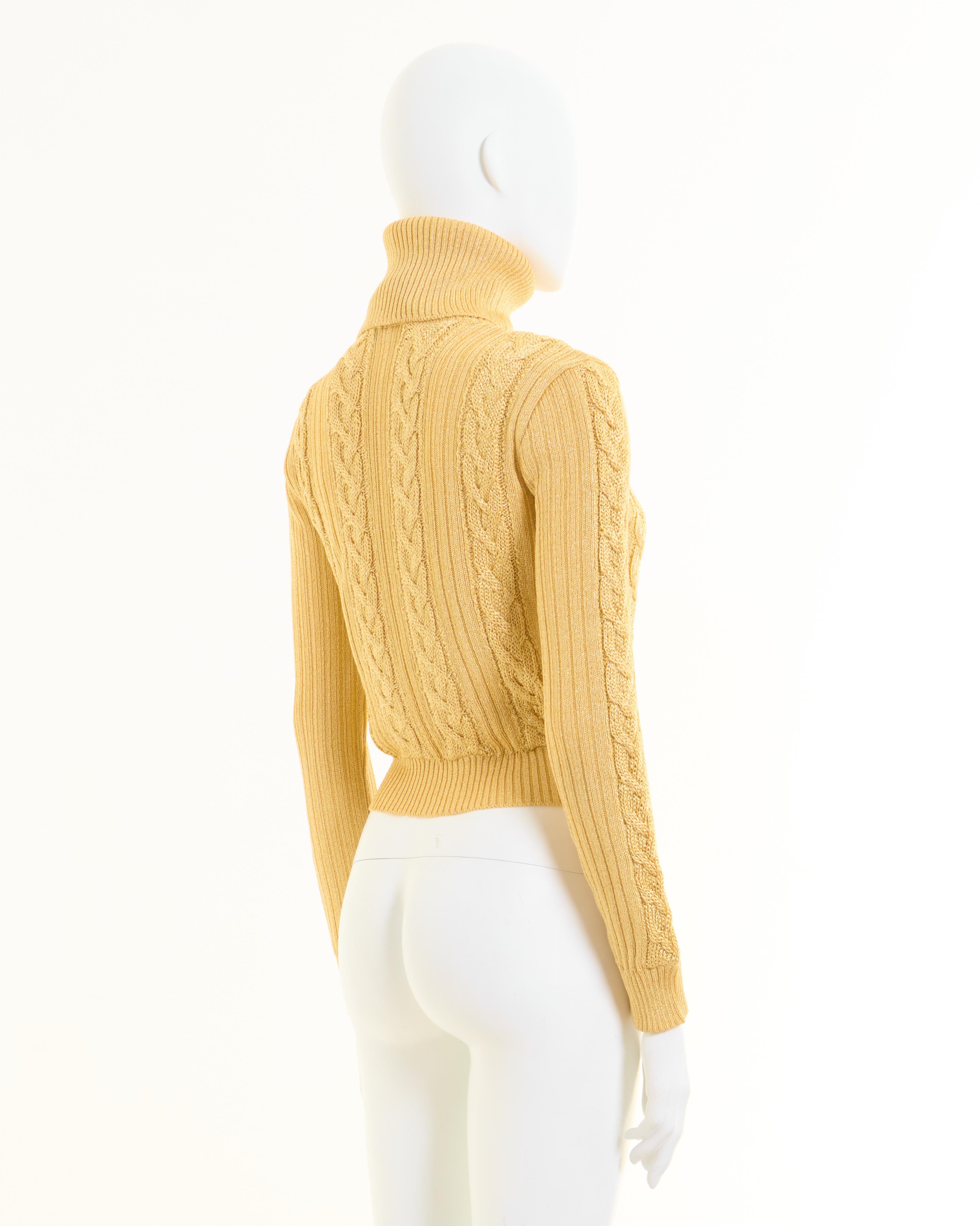 Gianni Versace Couture F/W 1994 Gold Lurex Rollkragenpullover im Angebot 1