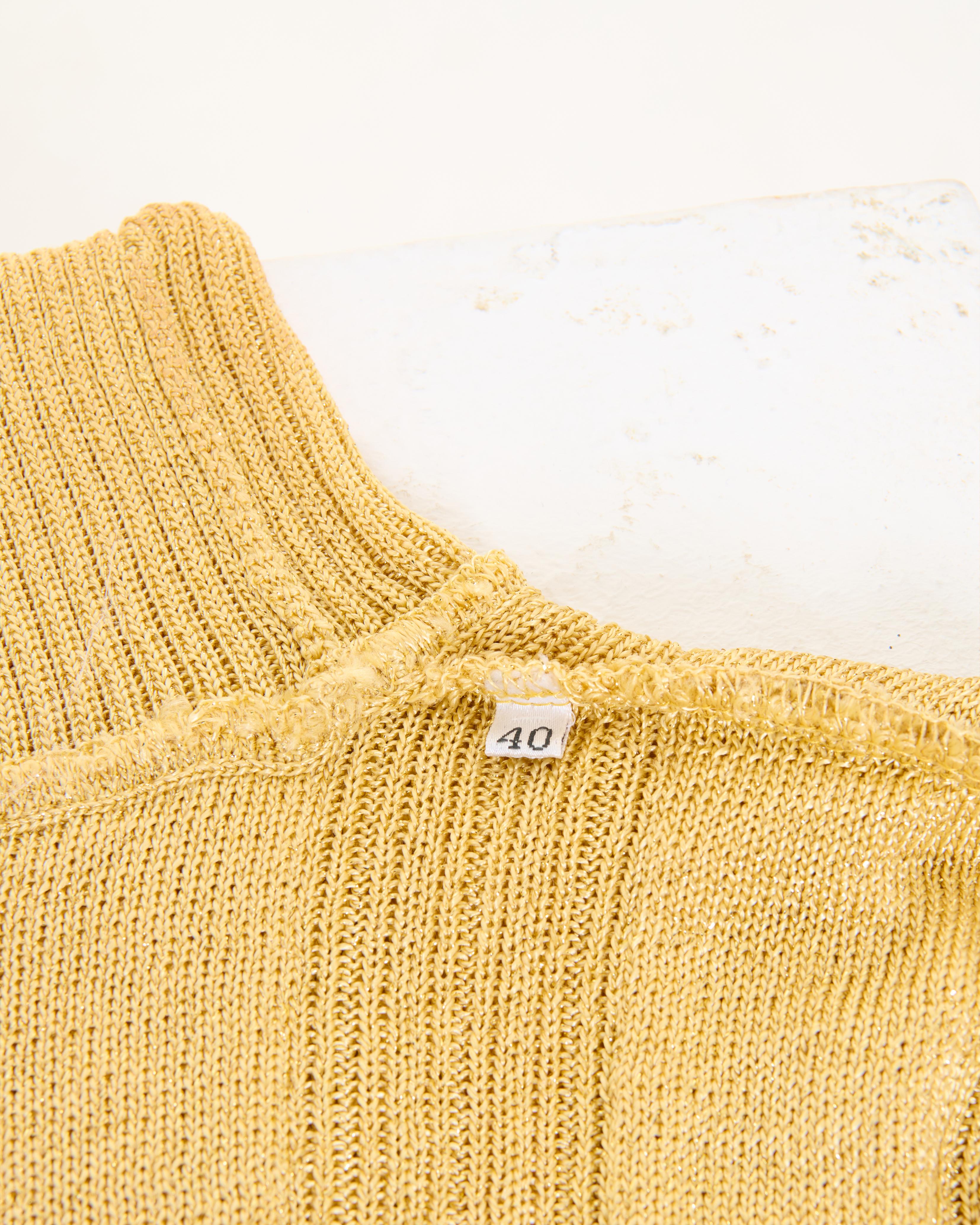 Gianni Versace Couture F/W 1994 Gold Lurex Rollkragenpullover im Angebot 4