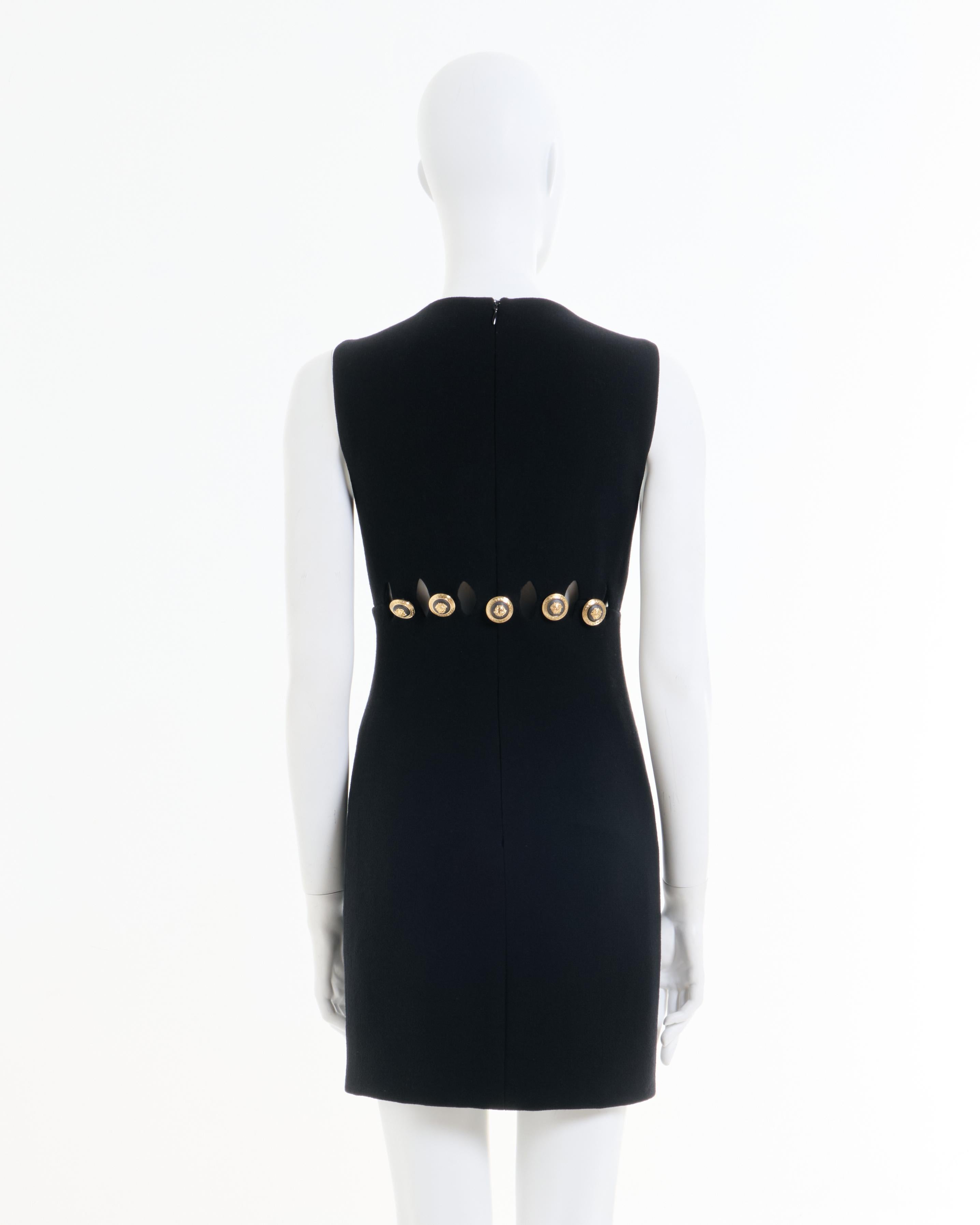 Gianni Versace Couture F/W 1994 Medusa Midi Cut-Out Dress In Excellent Condition For Sale In Milano, IT