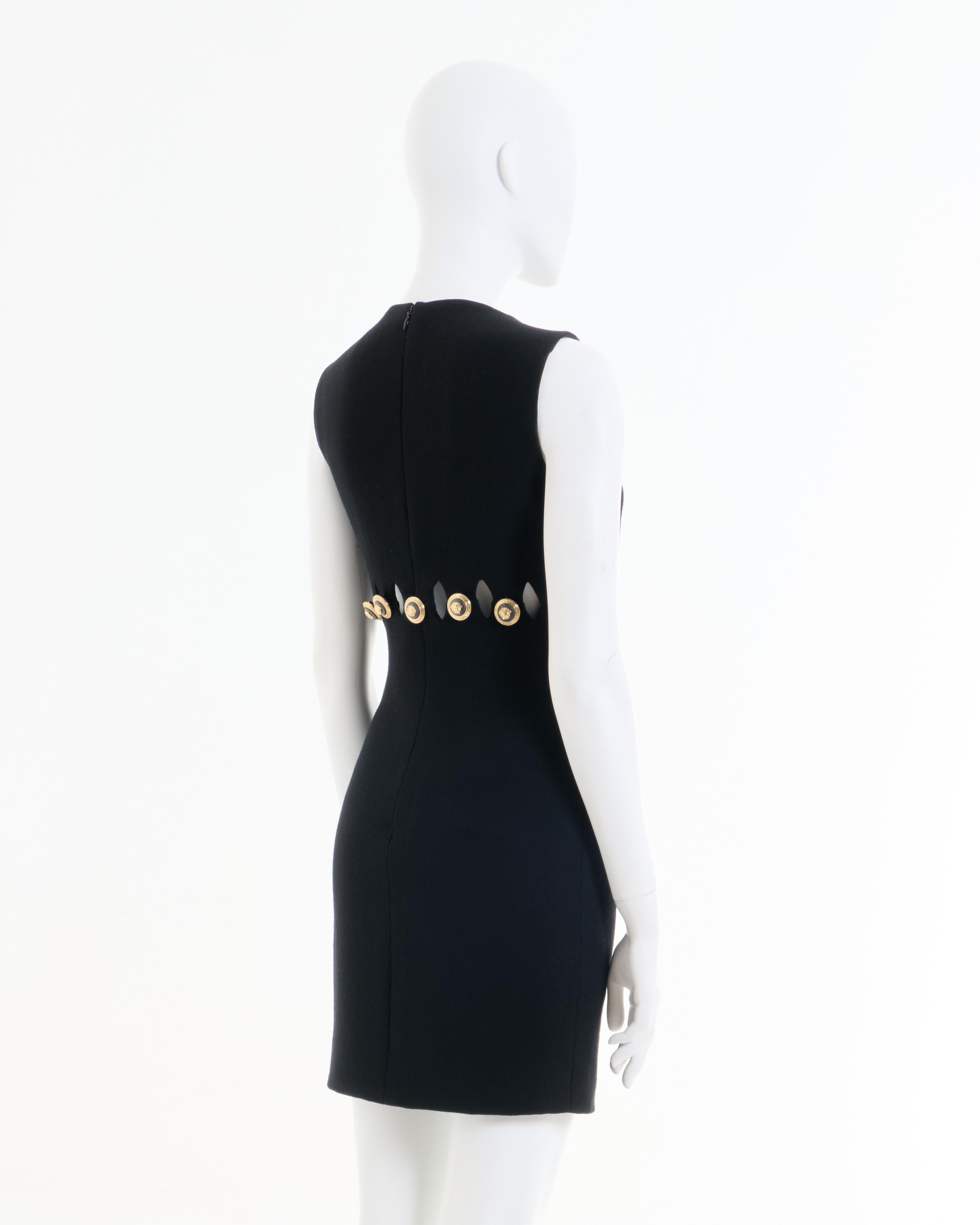 Women's Gianni Versace Couture F/W 1994 Medusa Midi Cut-Out Dress For Sale