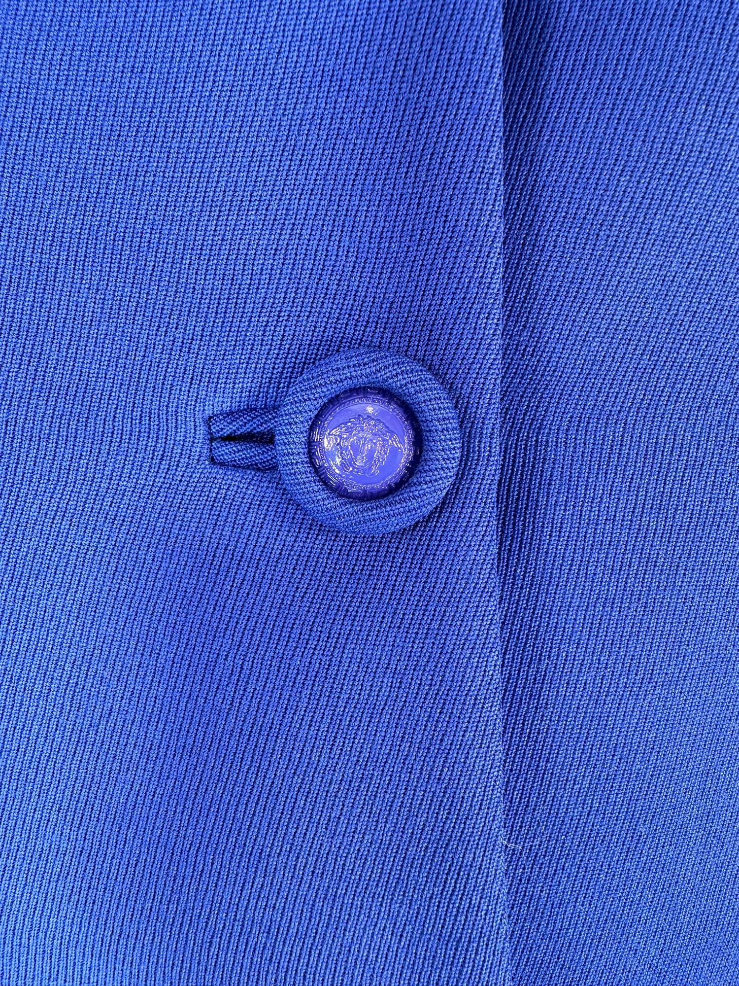 Gianni Versace Couture F/W 1995 Royal Blue Wool Pant Suit  For Sale 9