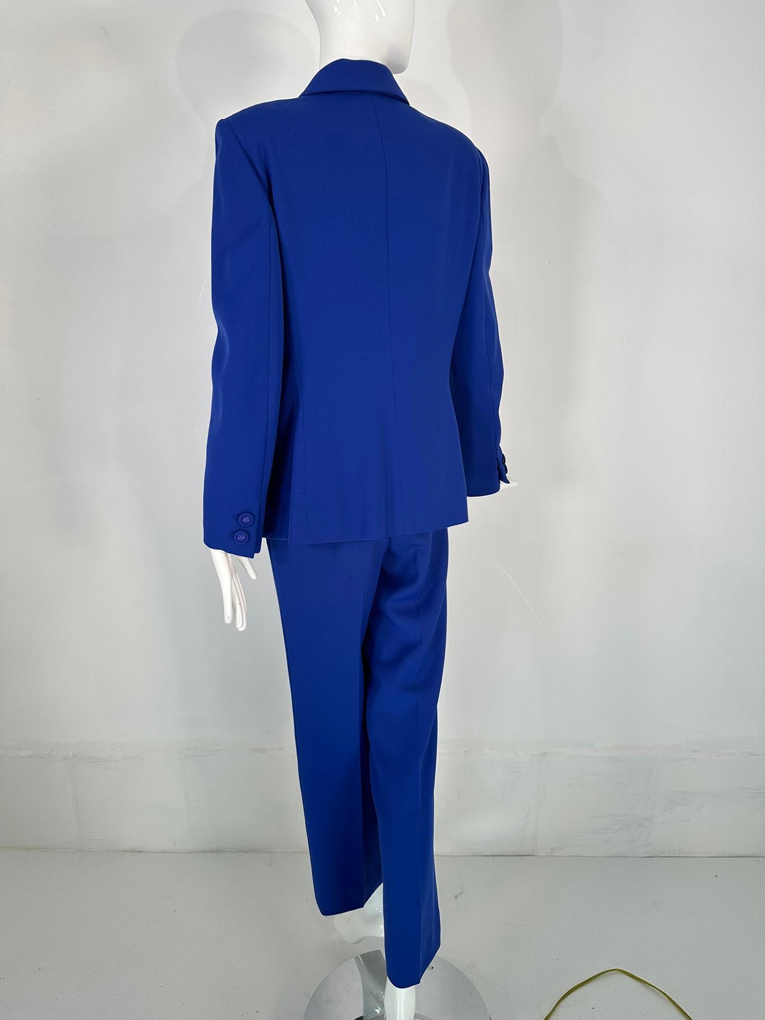 Gianni Versace Couture F/W 1995 Royal Blue Wool Pant Suit  For Sale 2