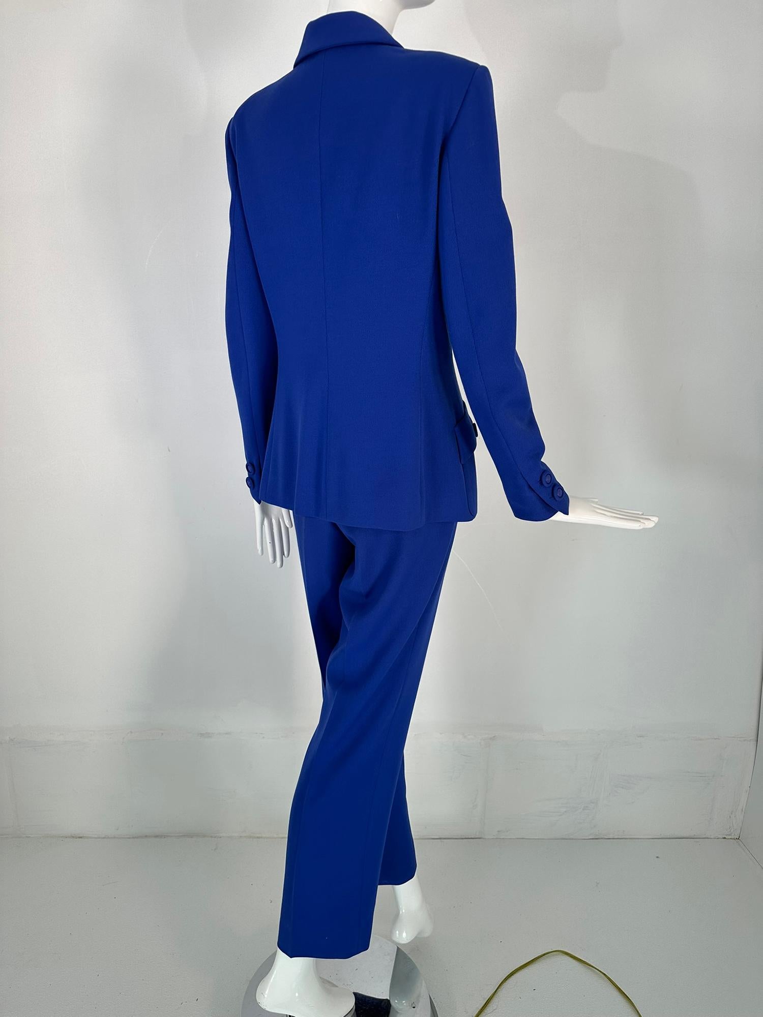 Gianni Versace Couture F/W 1995 Royal Blue Wool Pant Suit  For Sale 4