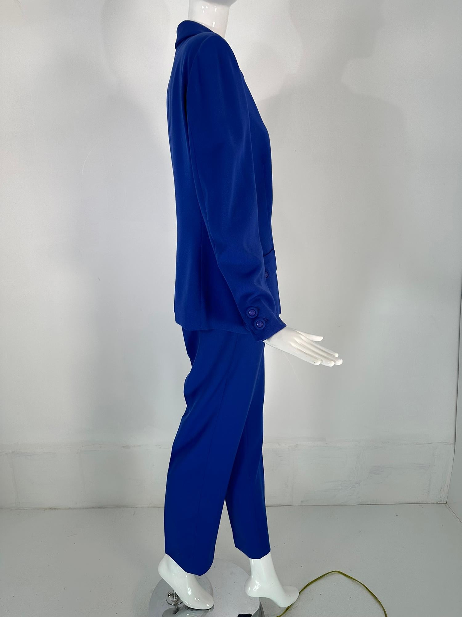 Gianni Versace Couture F/W 1995 Royal Blue Wool Pant Suit  For Sale 5