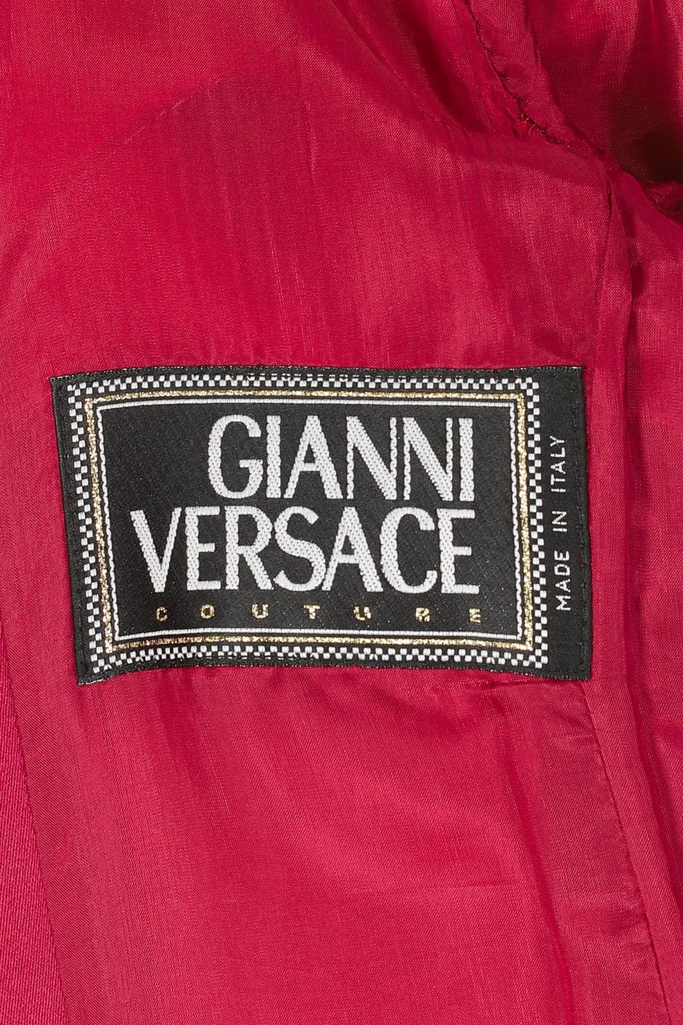 Gianni Versace Couture Fall 1998 Fox Fur Trimmed Pant Suit In Excellent Condition In New York, NY