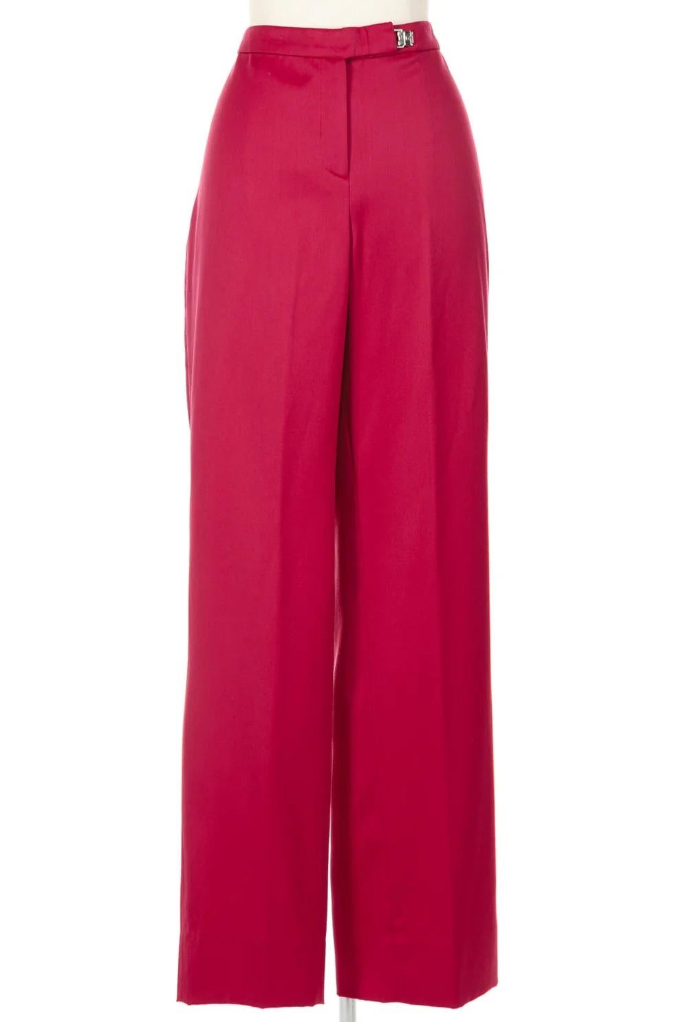 Women's Gianni Versace Couture Fall 1998 Fox Fur Trimmed Pant Suit