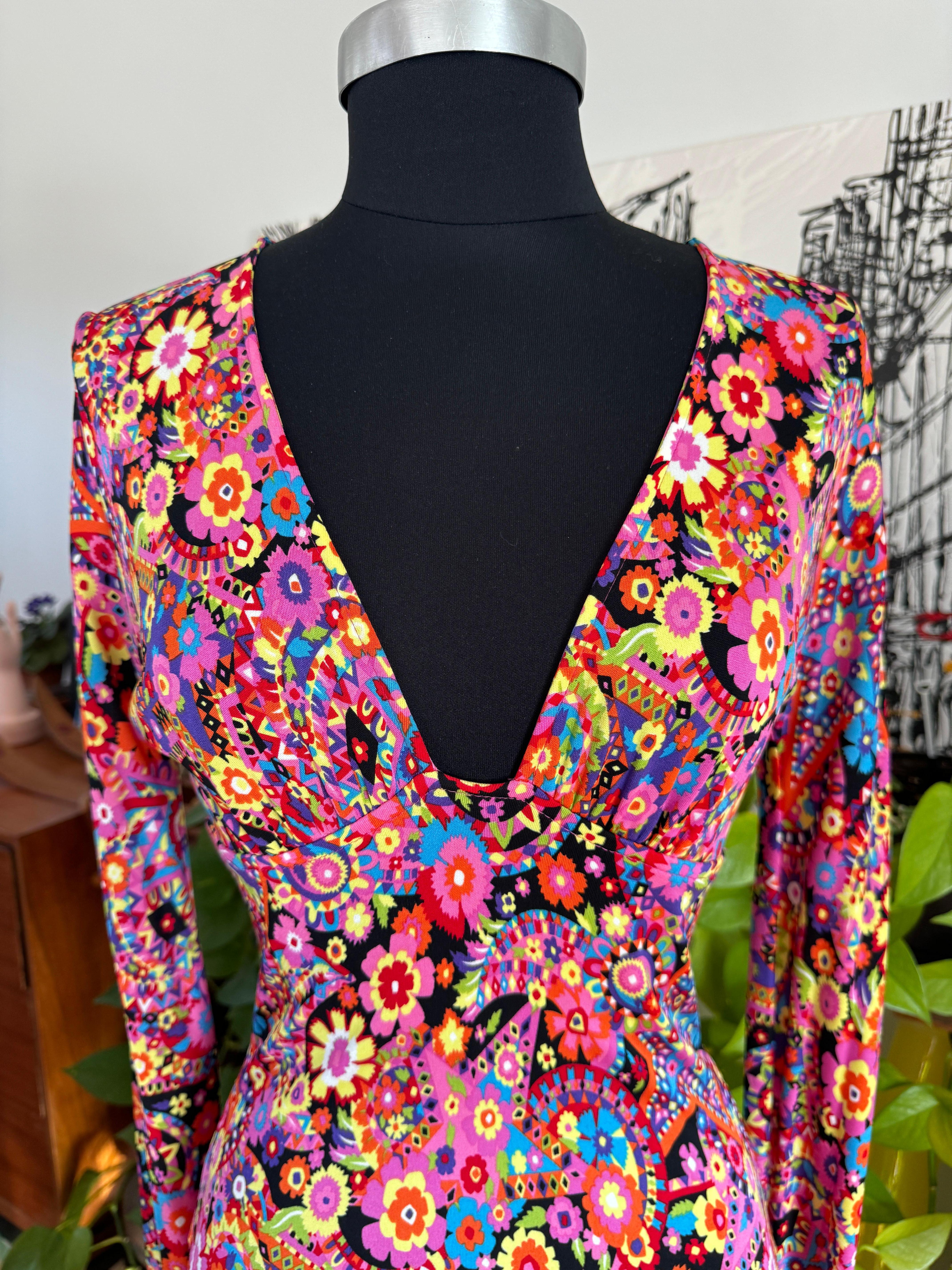 Gianni Versace Couture Floral \Dress 2002 Fit and flare For Sale 4