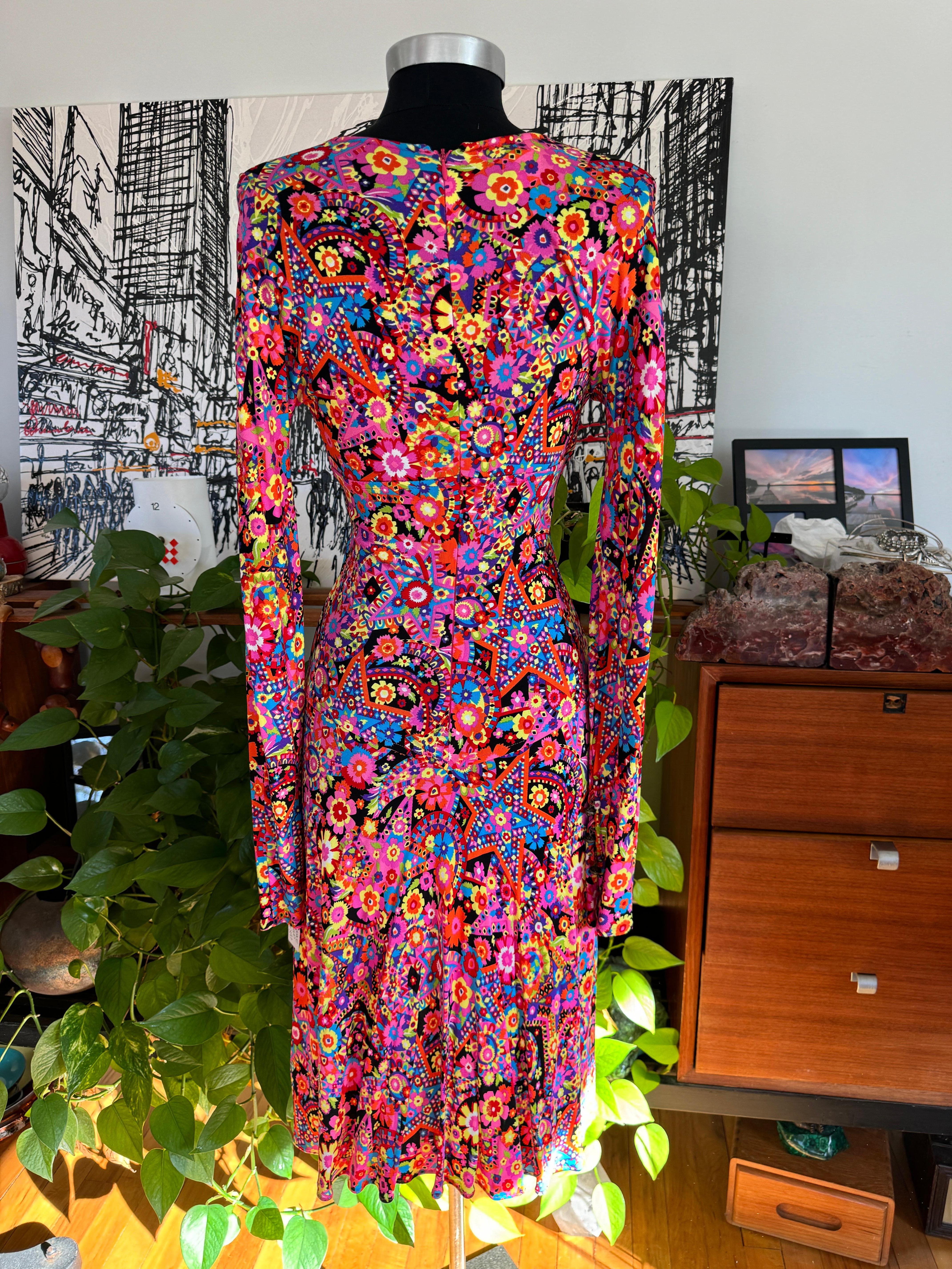 Gianni Versace Couture Floral \Dress 2002 Fit and flare For Sale 5