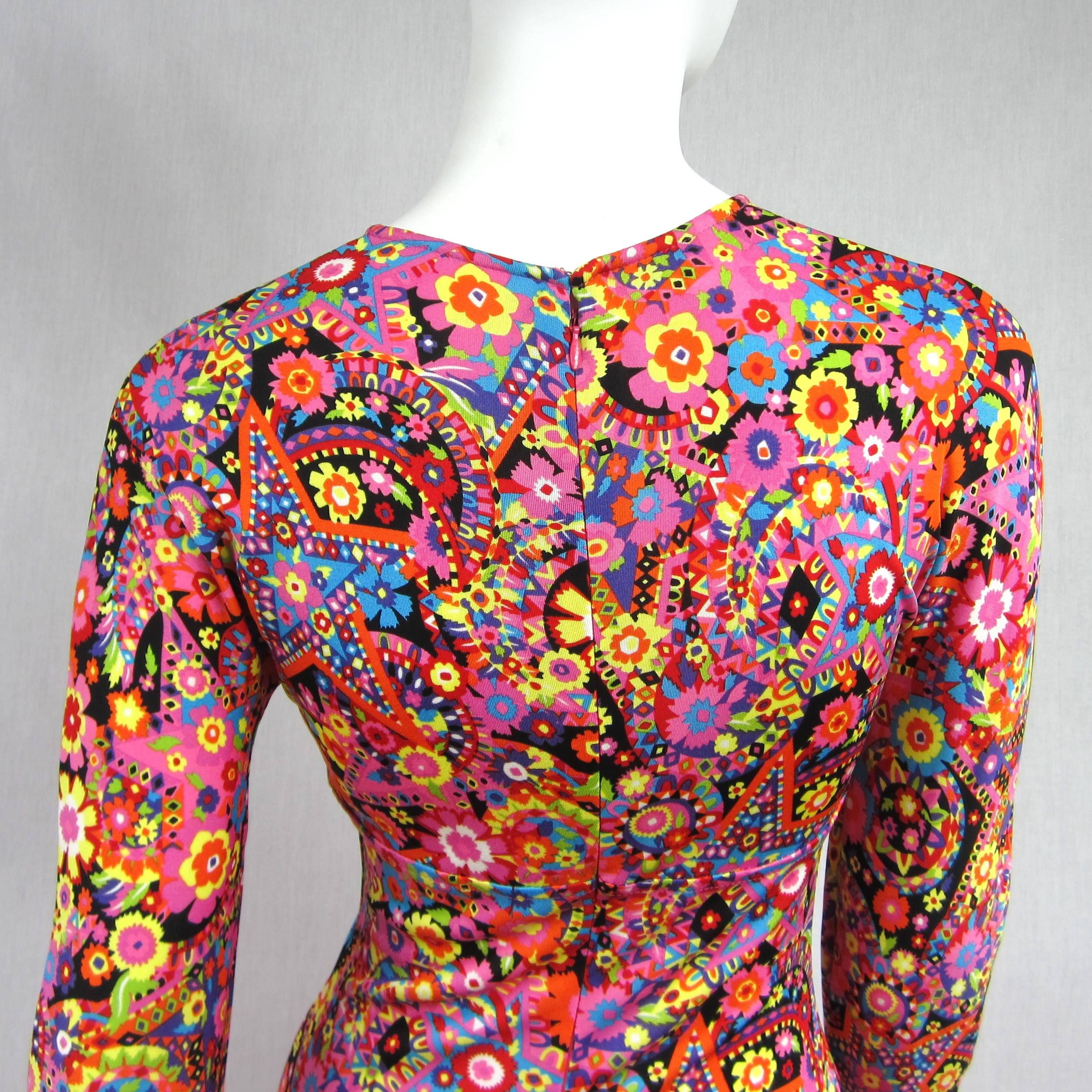 Women's Gianni Versace Couture Floral Abstract Dress 2002 For Sale