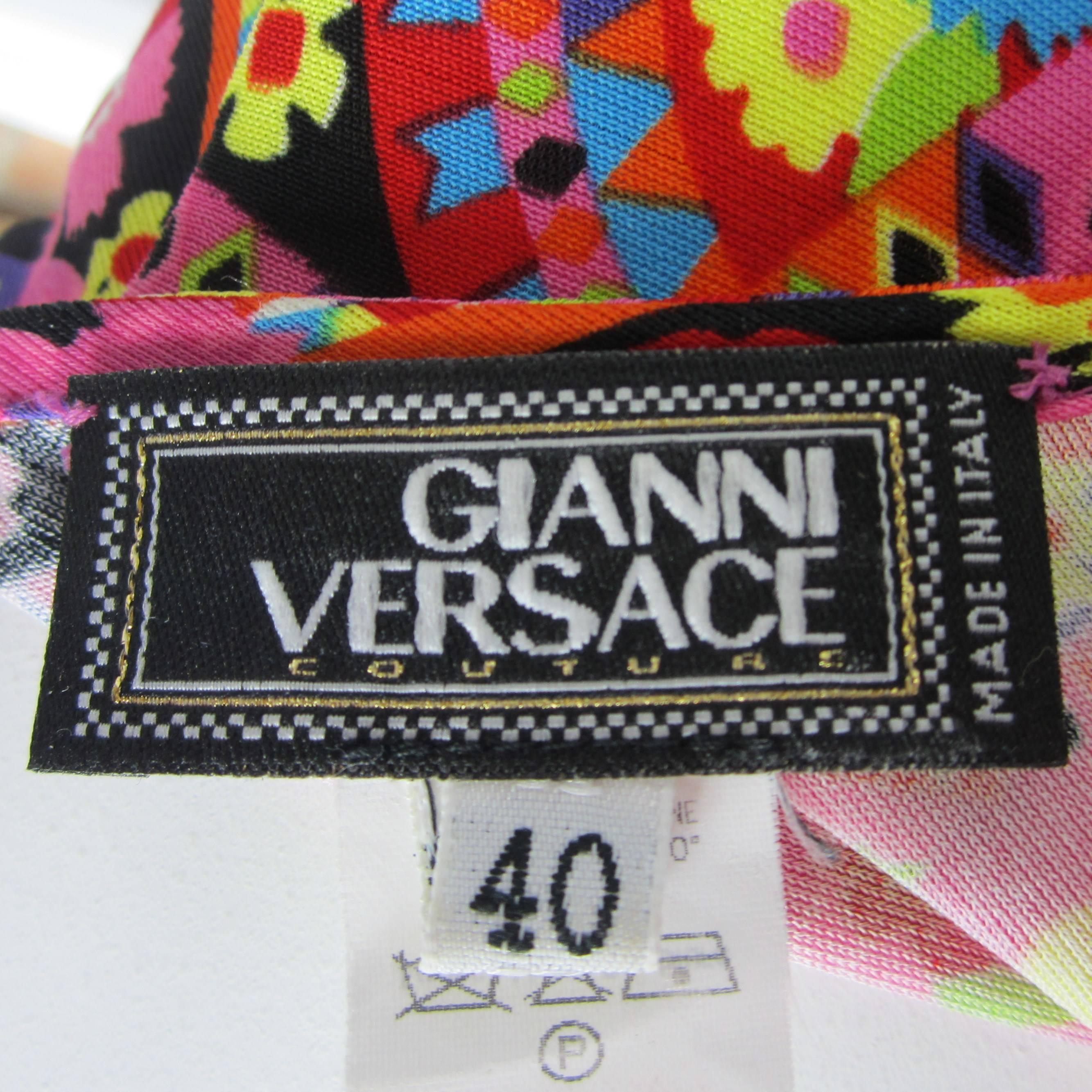 Gianni Versace Couture Floral Abstract Dress 2002 For Sale 1