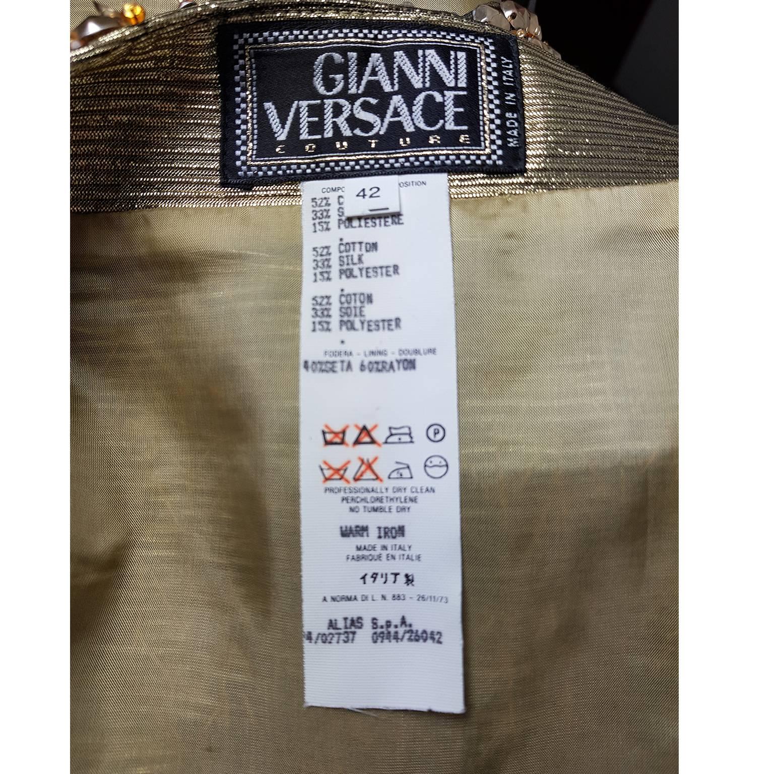 Women's Gianni Versace Couture Golden Jewel Skirt AW 1994 For Sale