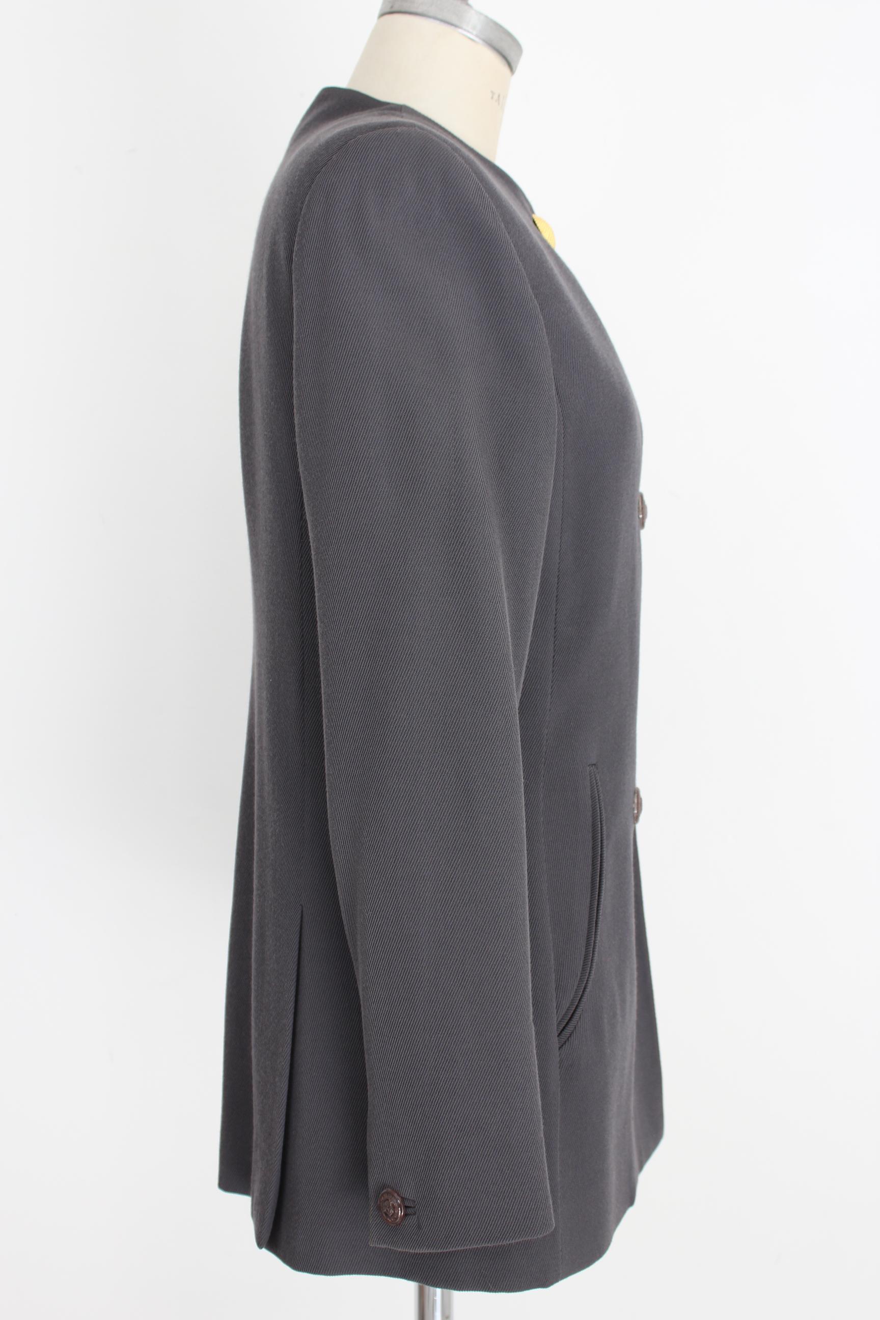 Gianni Versace Couture Gray Wool Double Breasted Classic Jacket Vintage 1990s In condizioni ottime in vendita a Brindisi, Bt