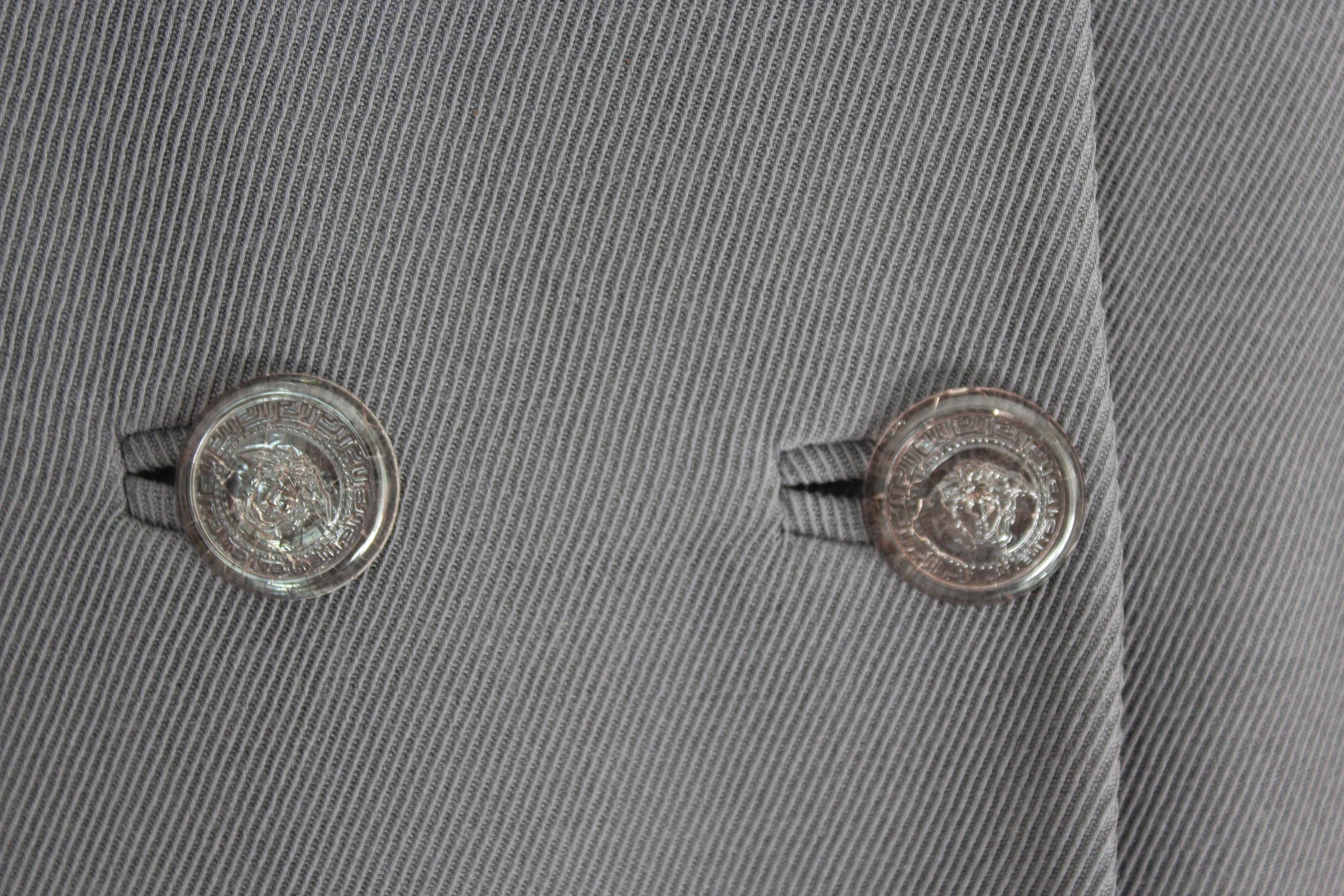 Gianni Versace Couture Gray Wool Double Breasted Classic Jacket Vintage 1990s in vendita 2