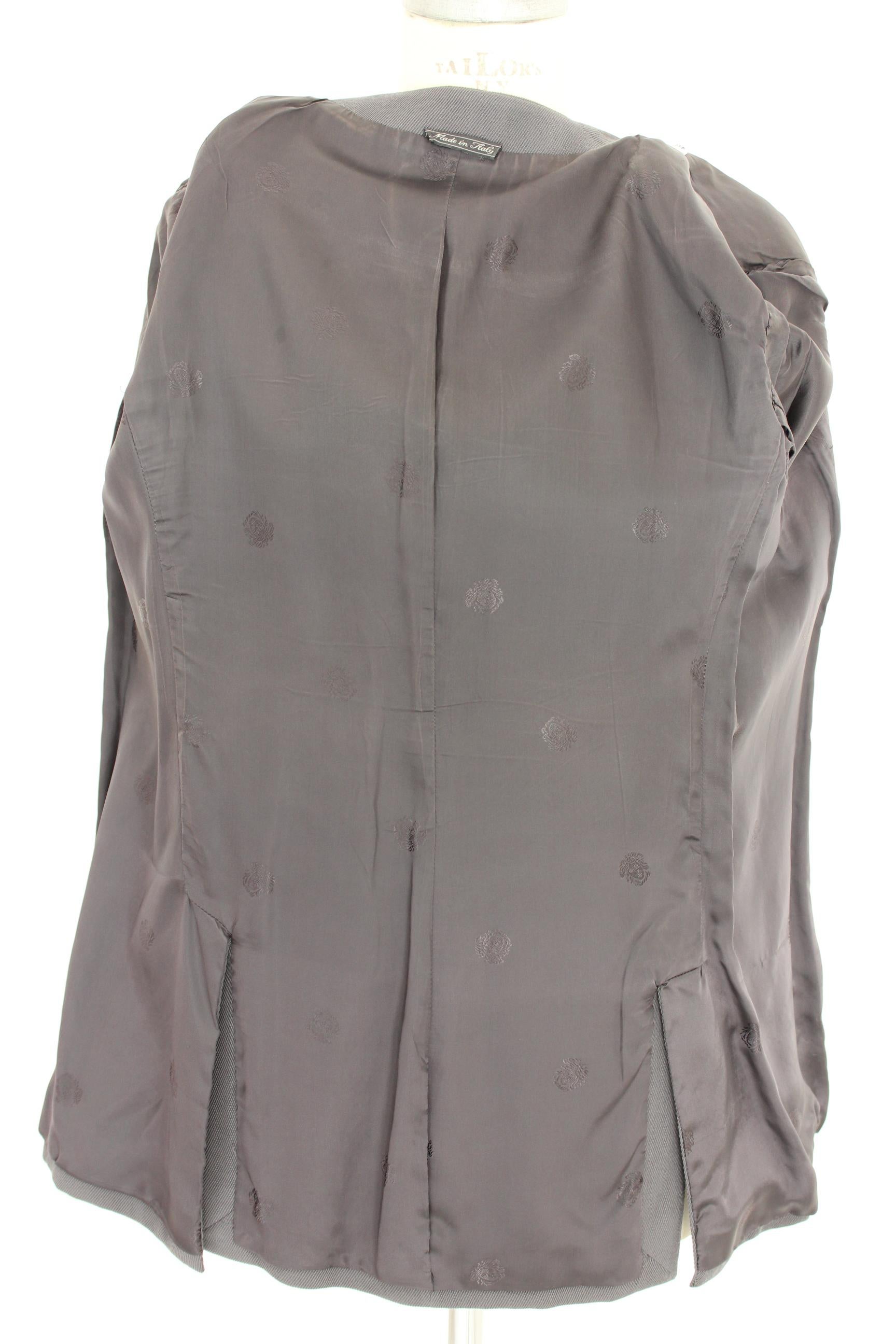 Gianni Versace Couture Gray Wool Double Breasted Classic Jacket Vintage 1990s in vendita 3