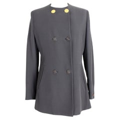 Gianni Versace Couture graue Wolle doppelreihige klassische Jacke Vintage 1990s