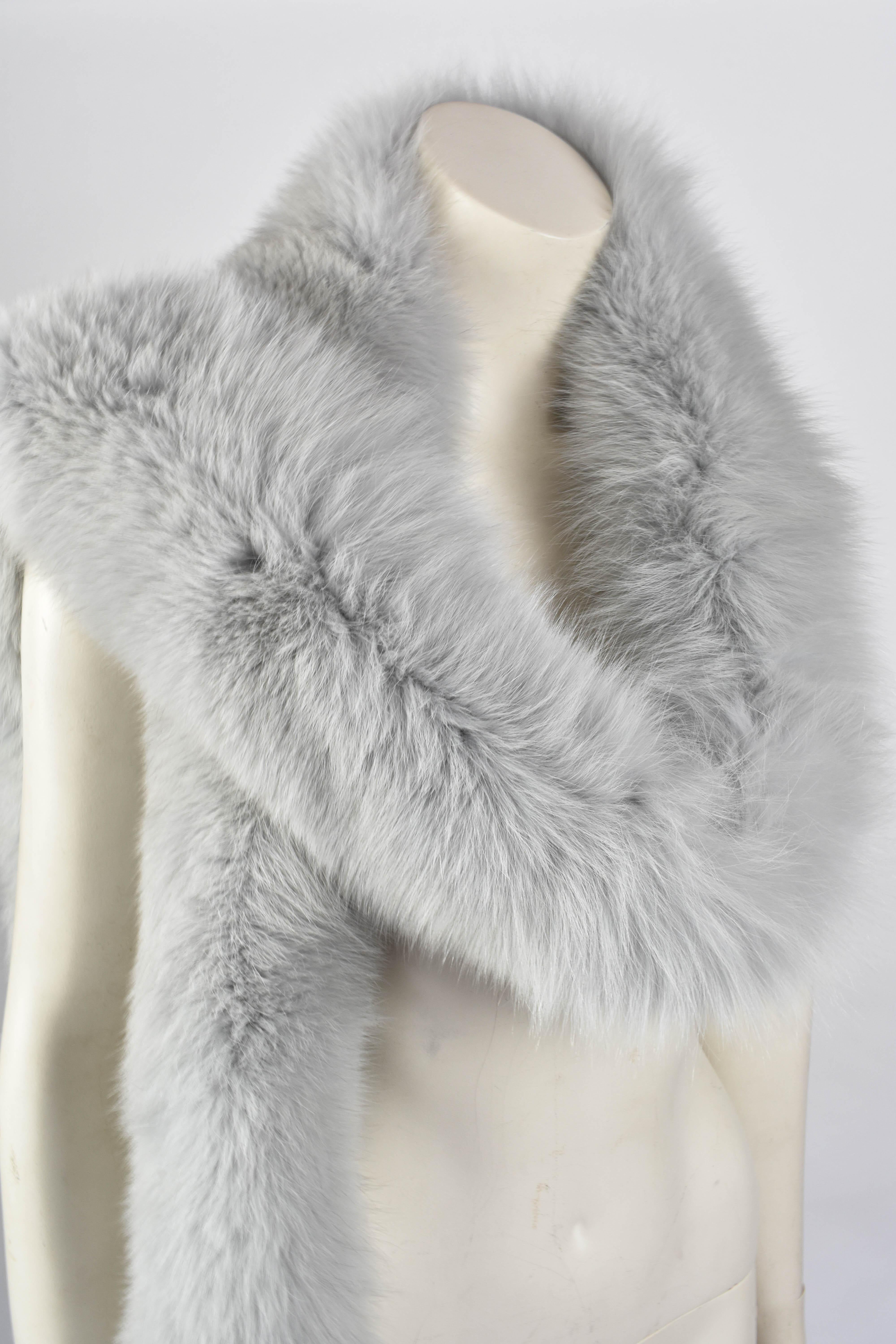 grey fur scarf