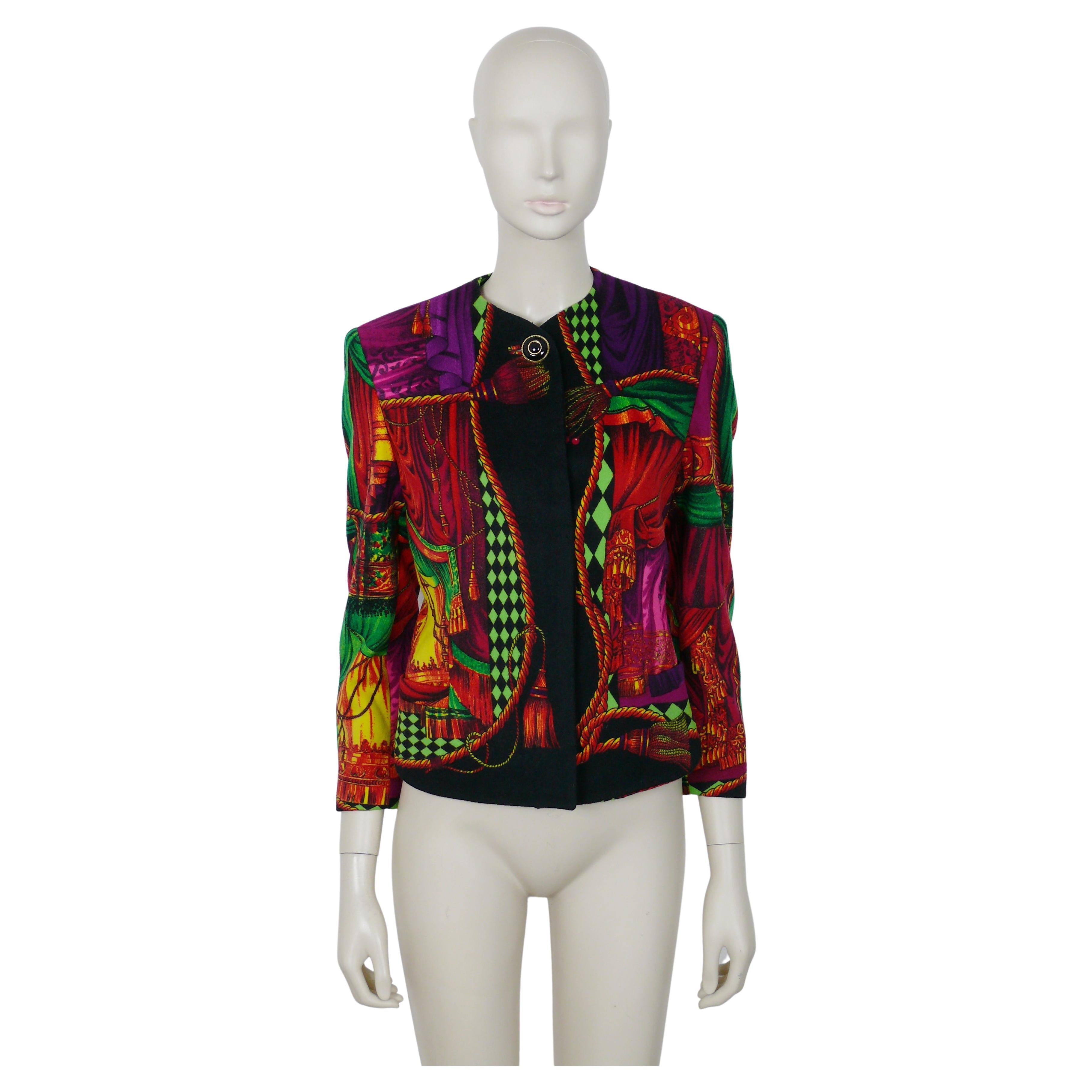 Gianni Versace Couture Iconic Fall/Winter 1991/92 Teather Drape Print Jacket