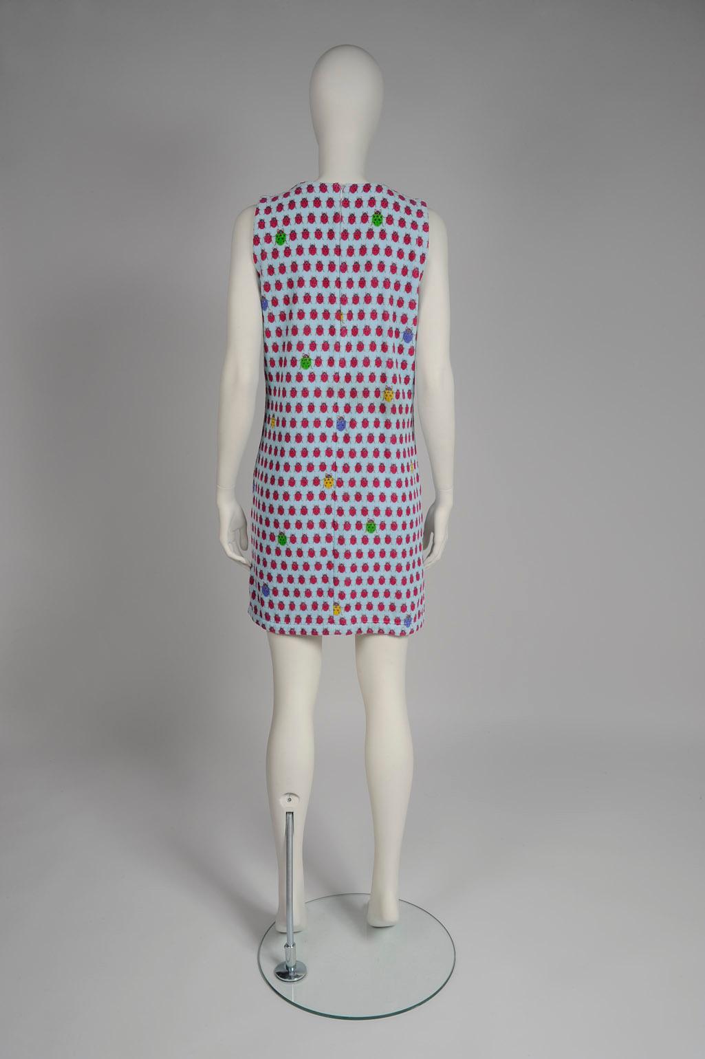 Women's Gianni Versace Couture Ladybug Terry Cloth Dress, Spring-Summer 1995