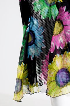 Gianni Versace Couture Leather and Silk Short Skirt 1990s