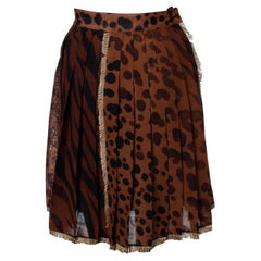 Used Gianni Versace Couture, Leopard printed and pleated skirt