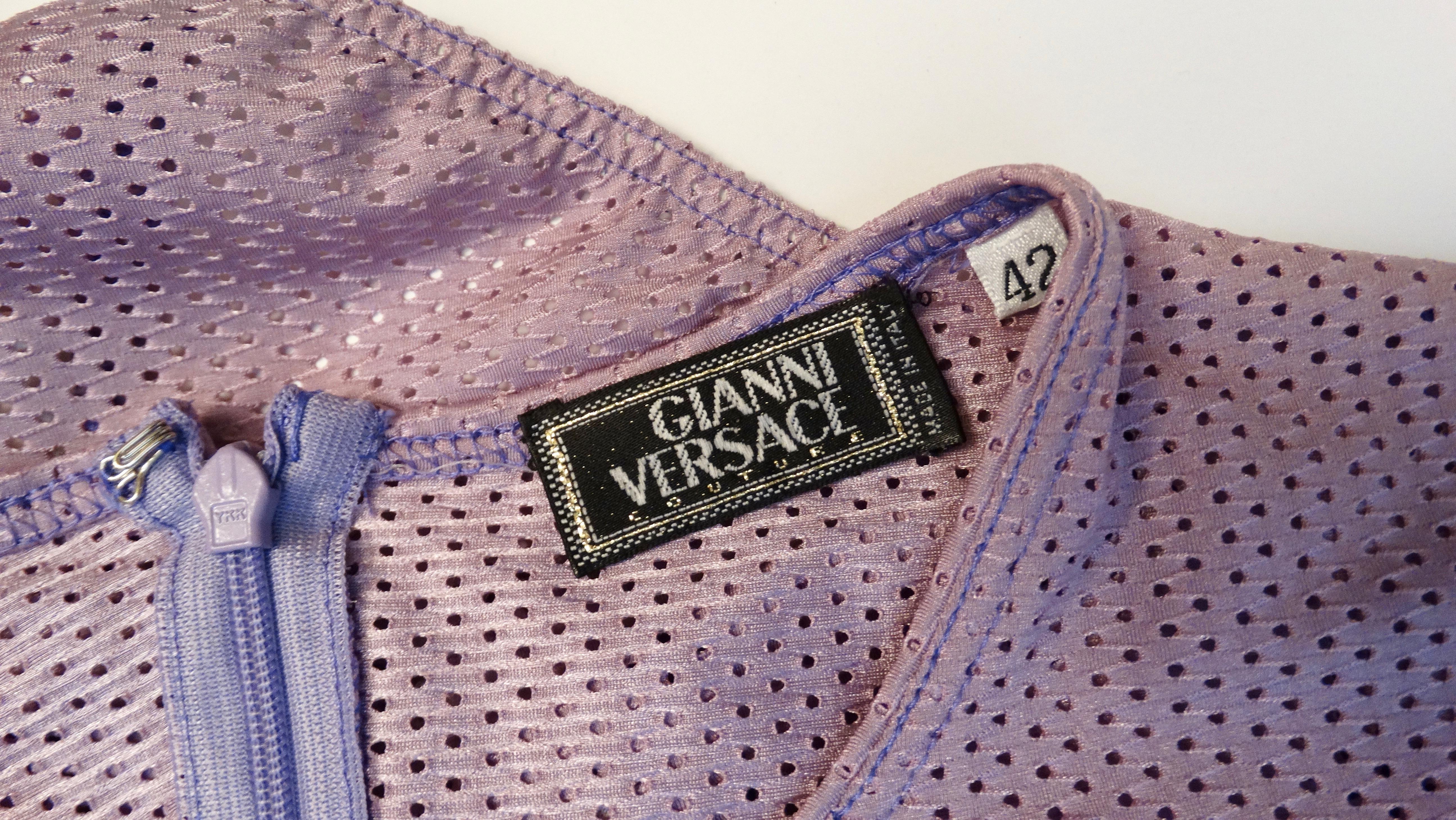 Gianni Versace Couture Lilac Mesh Bodysuit  2