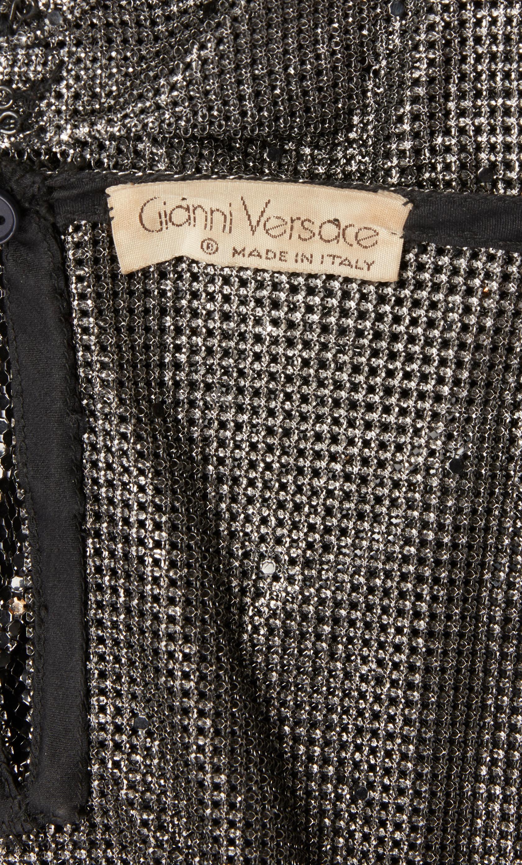 Gianni Versace Couture, Mesh metal Oroton top, Autumn/Winter 1983  In Good Condition For Sale In London, GB