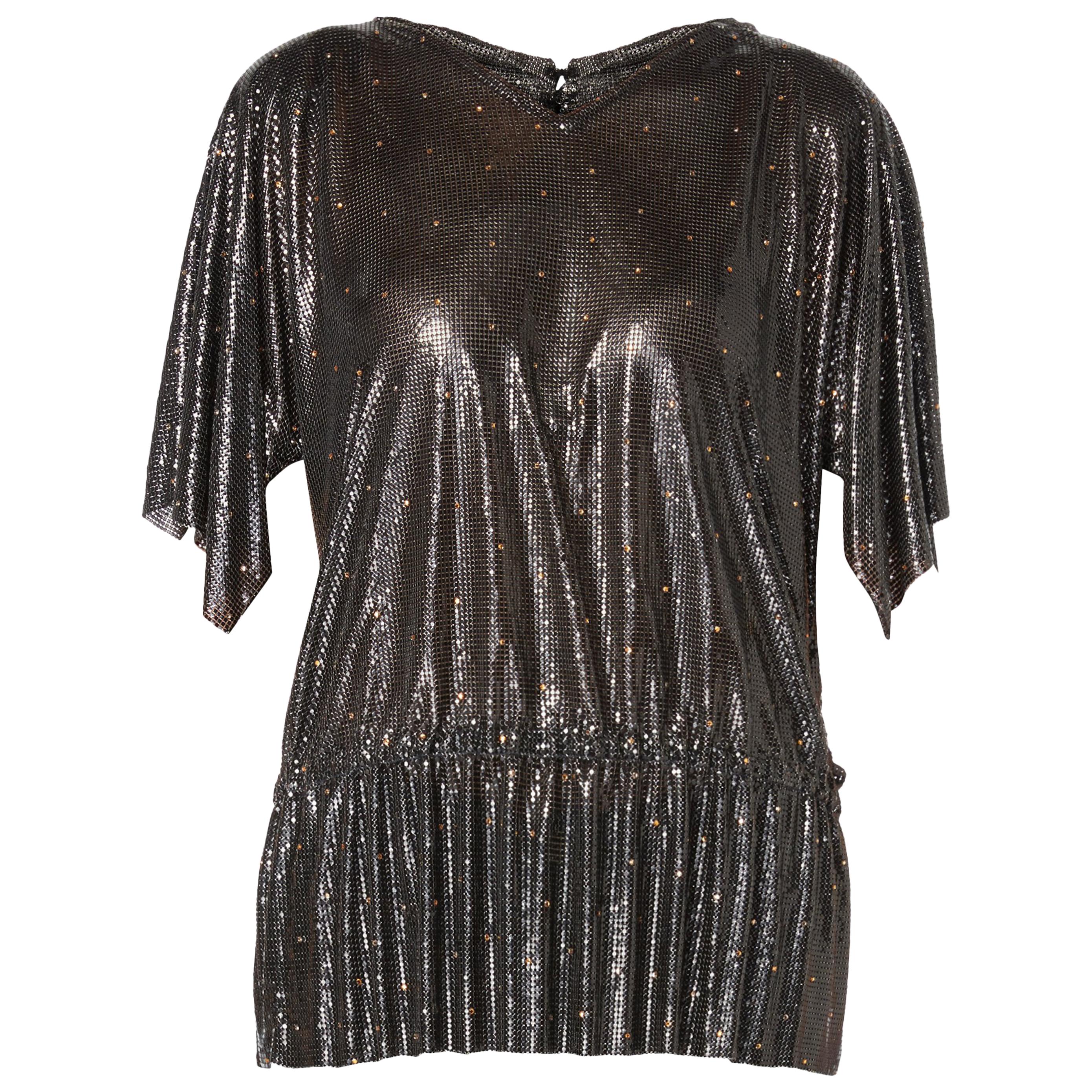 Gianni Versace Couture, Mesh metal Oroton top, Autumn/Winter 1983  For Sale