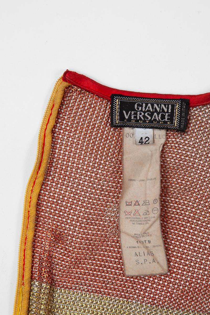 Mini robe en maille métallique Gianni Versace Couture, automne-hiver 1996-1997 7