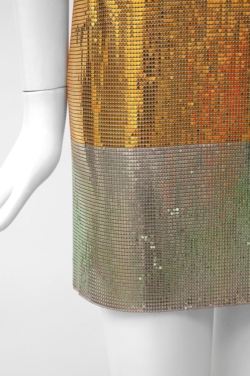 metallic mesh mini dress